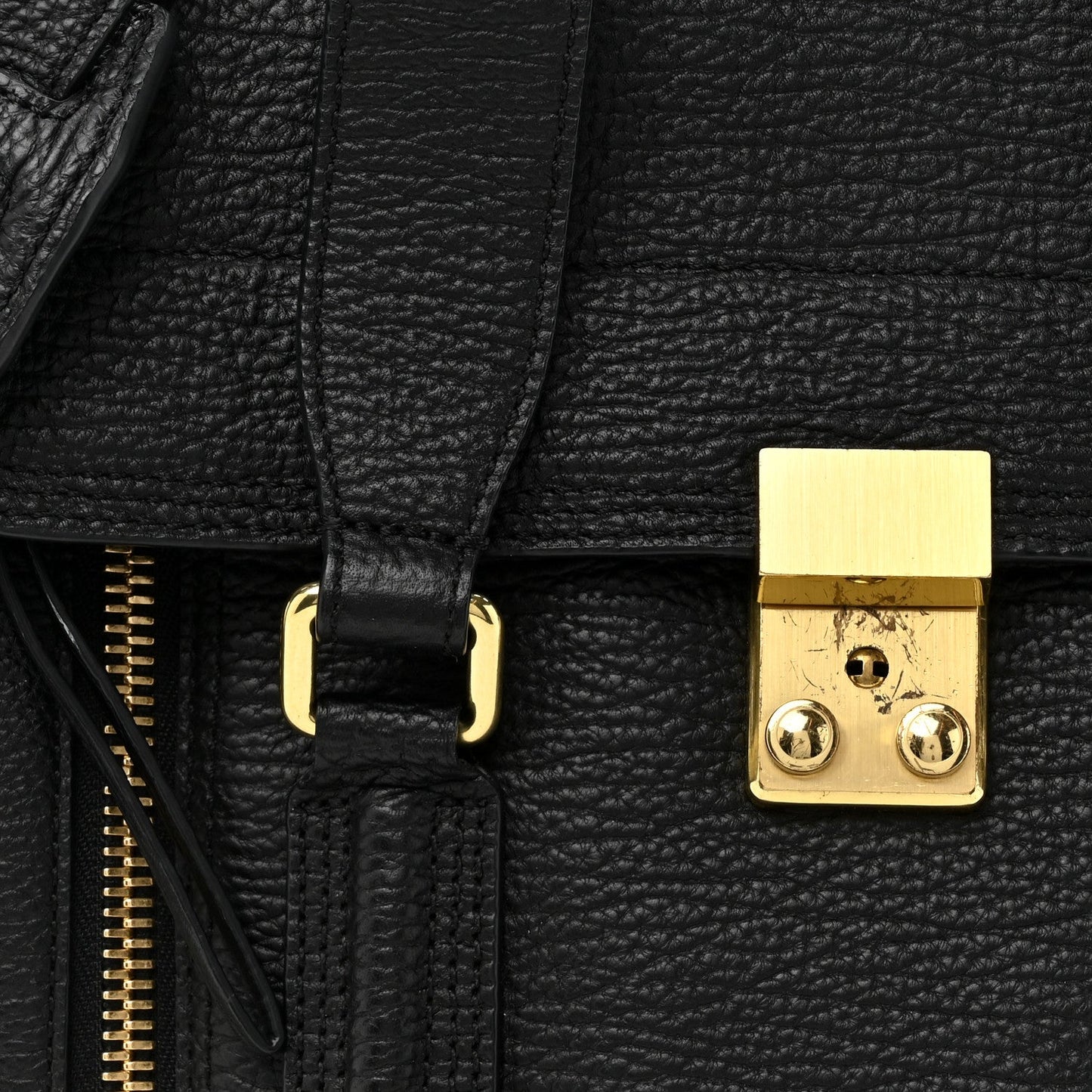 Textured Calfskin Medium Pashli Satchel Black