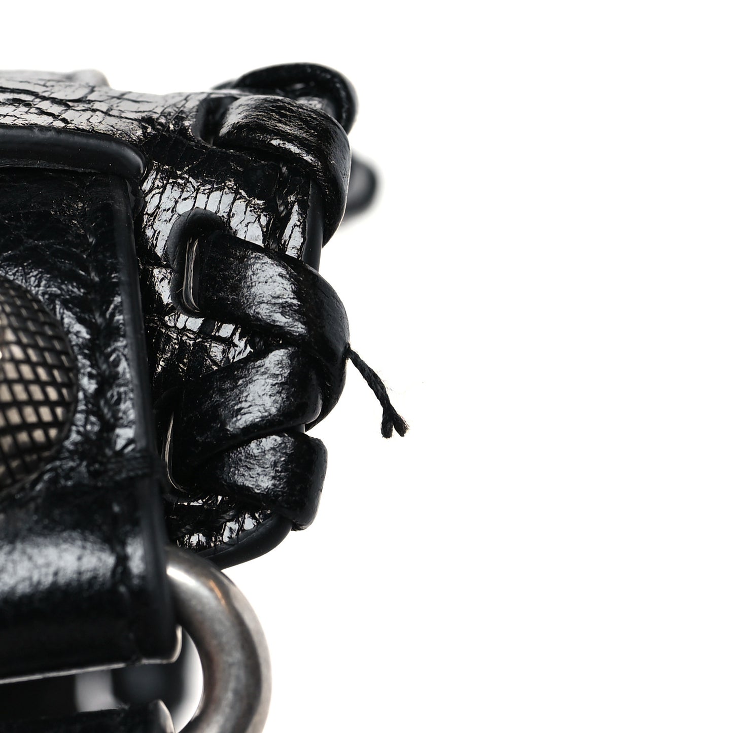 Agneau Arena Mini Le Cagole Duffle Crossbody Bag Black