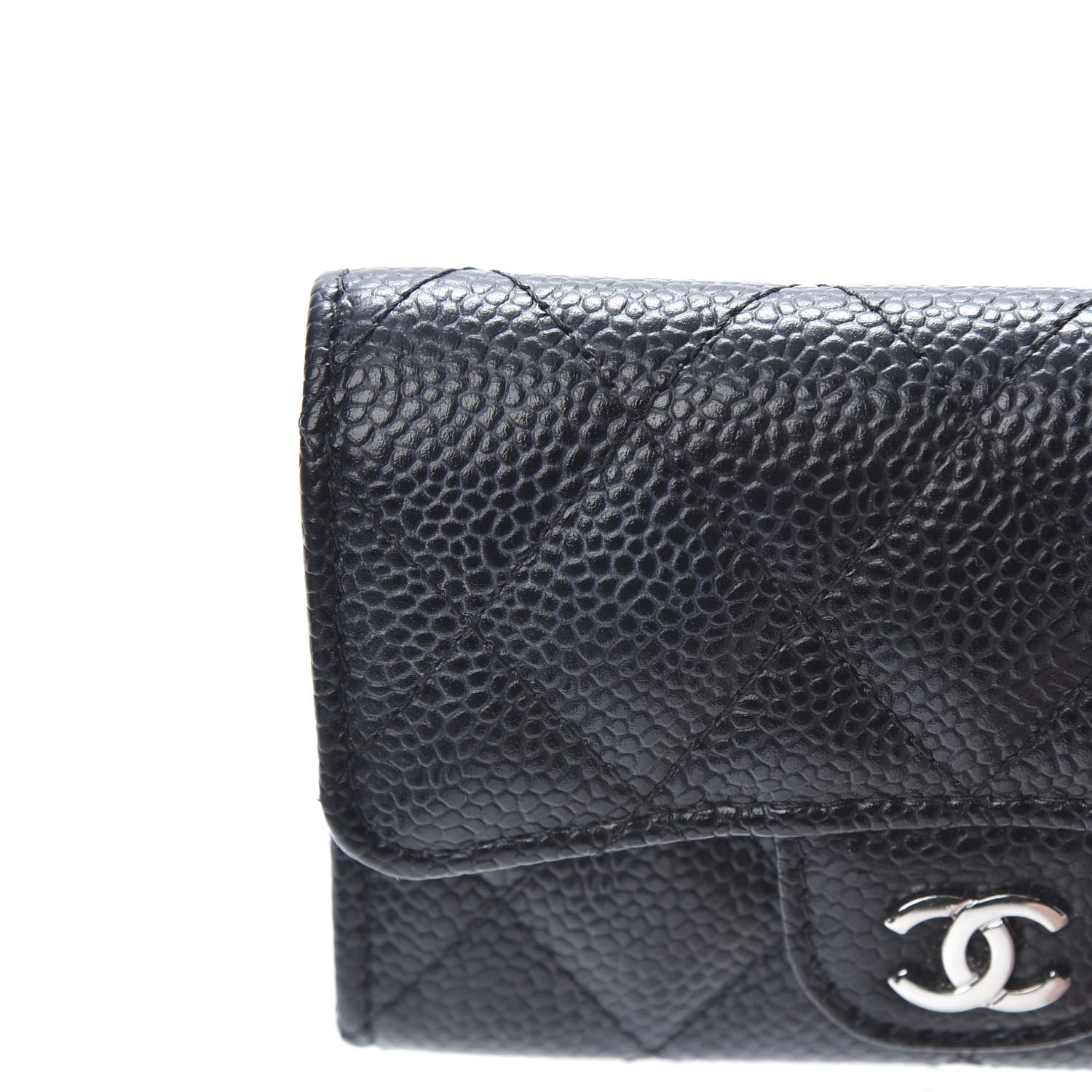 Chanel Caviar Quilted Flap Card Holder Wallet Black 9 of 13