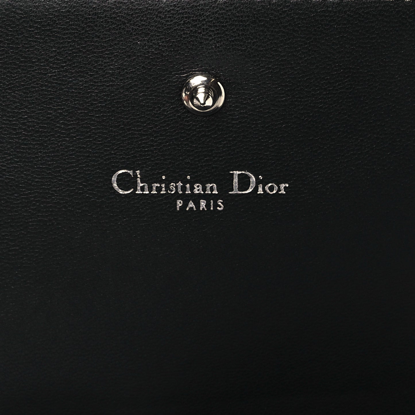 Metallic Lambskin Diorama Croisiere Chain Wallet Black