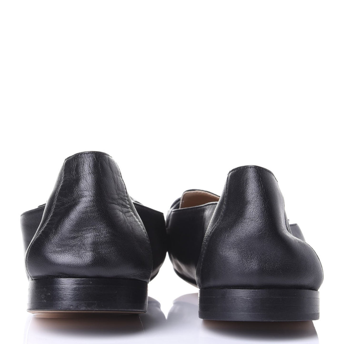 Lambskin CC Chain Mocassin Loafers 39.5 Black