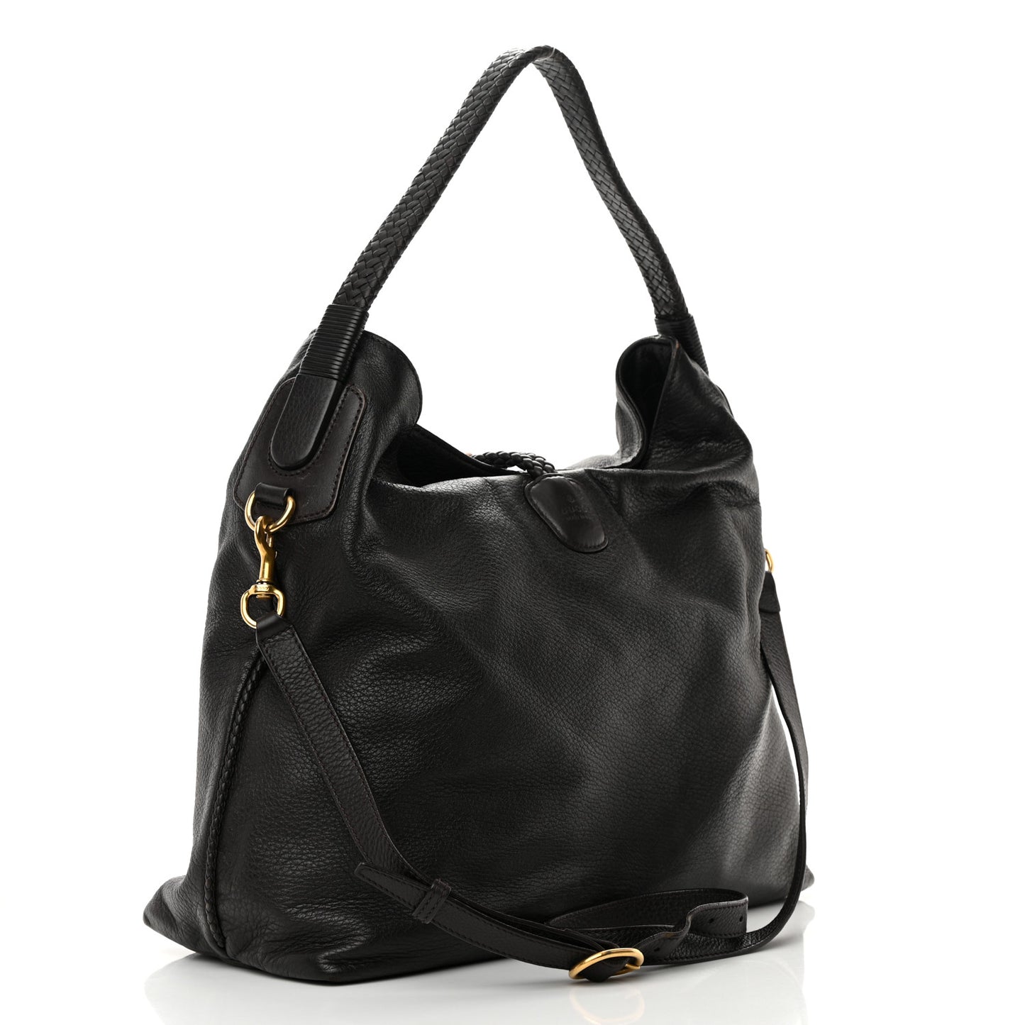Deerskin Large Hip Bamboo Hobo Dark Cocoa