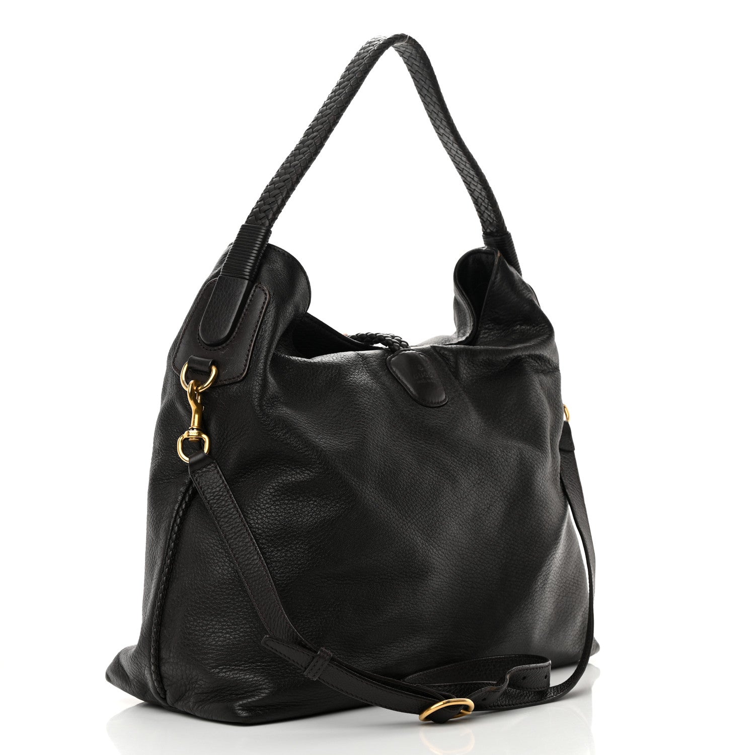Gucci Deerskin Large Hip Bamboo Hobo Dark Cocoa 3 of 28
