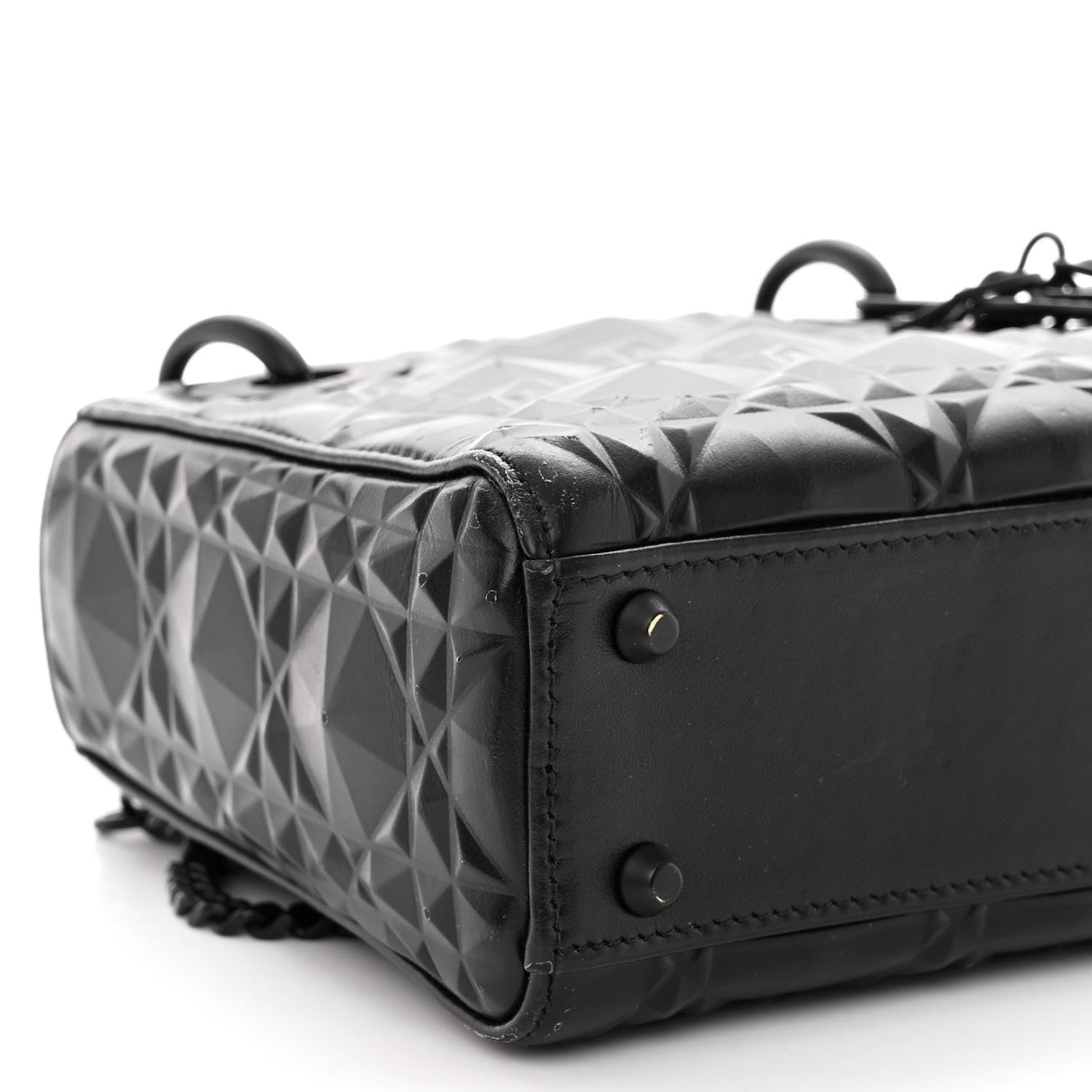 Christian Dior Calfskin Diamond Cannage Mini Lady Dior Black 8 of 11