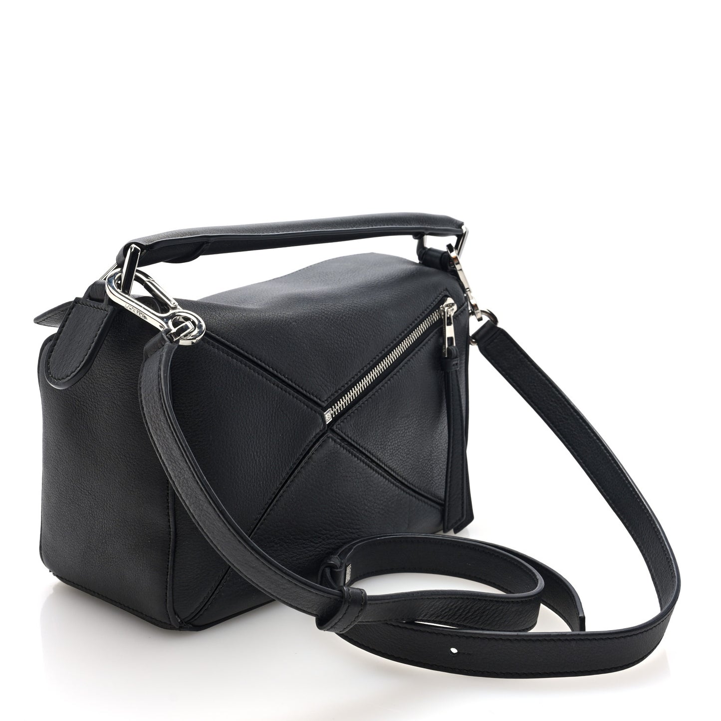 Calfskin Small Puzzle Bag Black