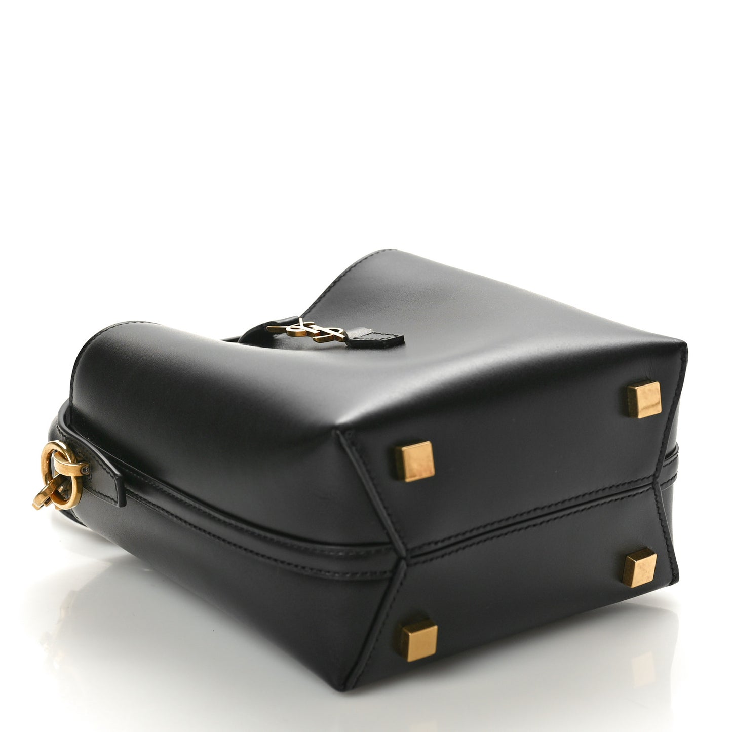 Shiny Calfskin Le 37 Mini Bucket Bag Black