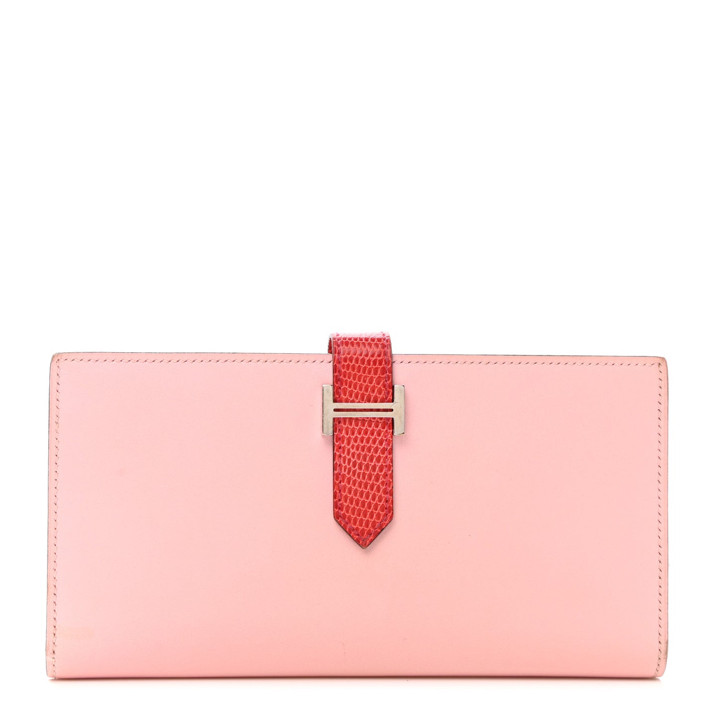 Tadelakt Lizard Bearn Gusset Wallet Rose Sakura Bougainvillea