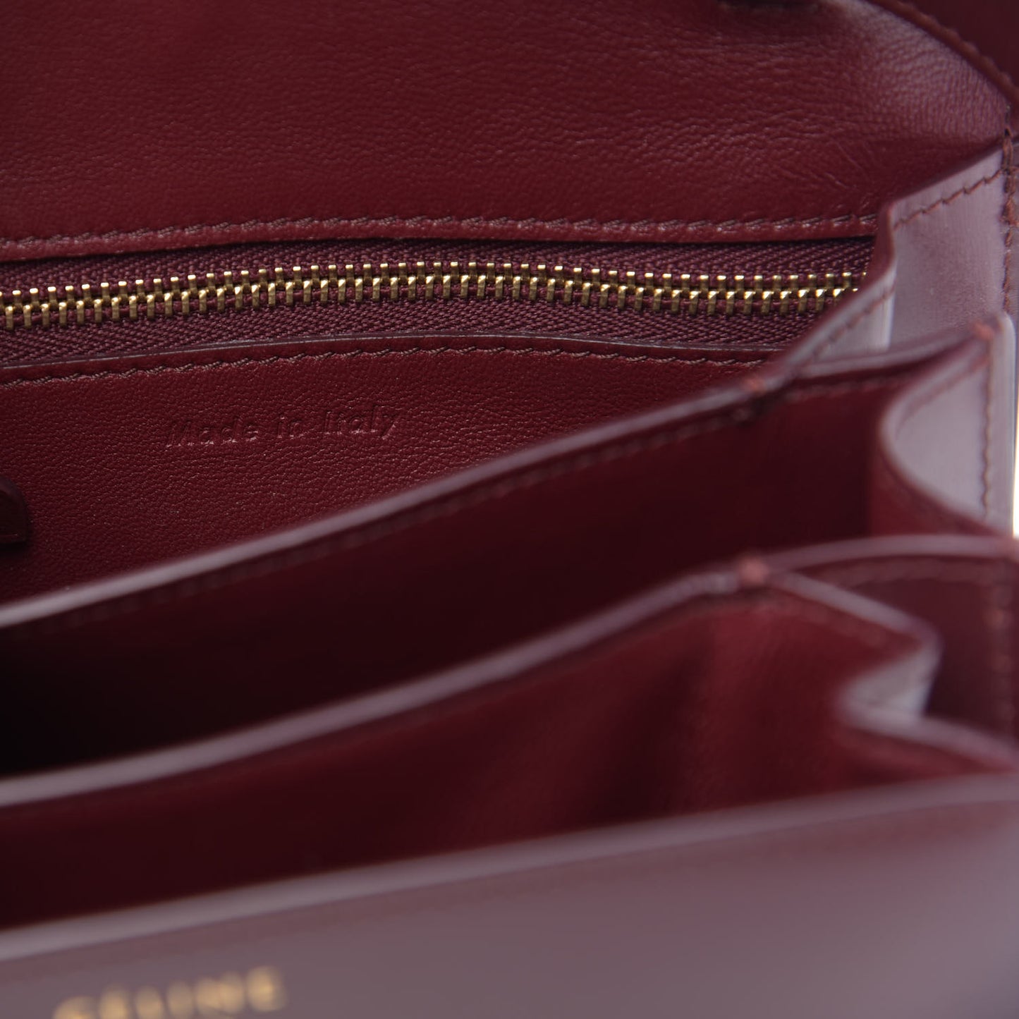 Box Calfskin Small Classic Box Flap Bag Burgundy