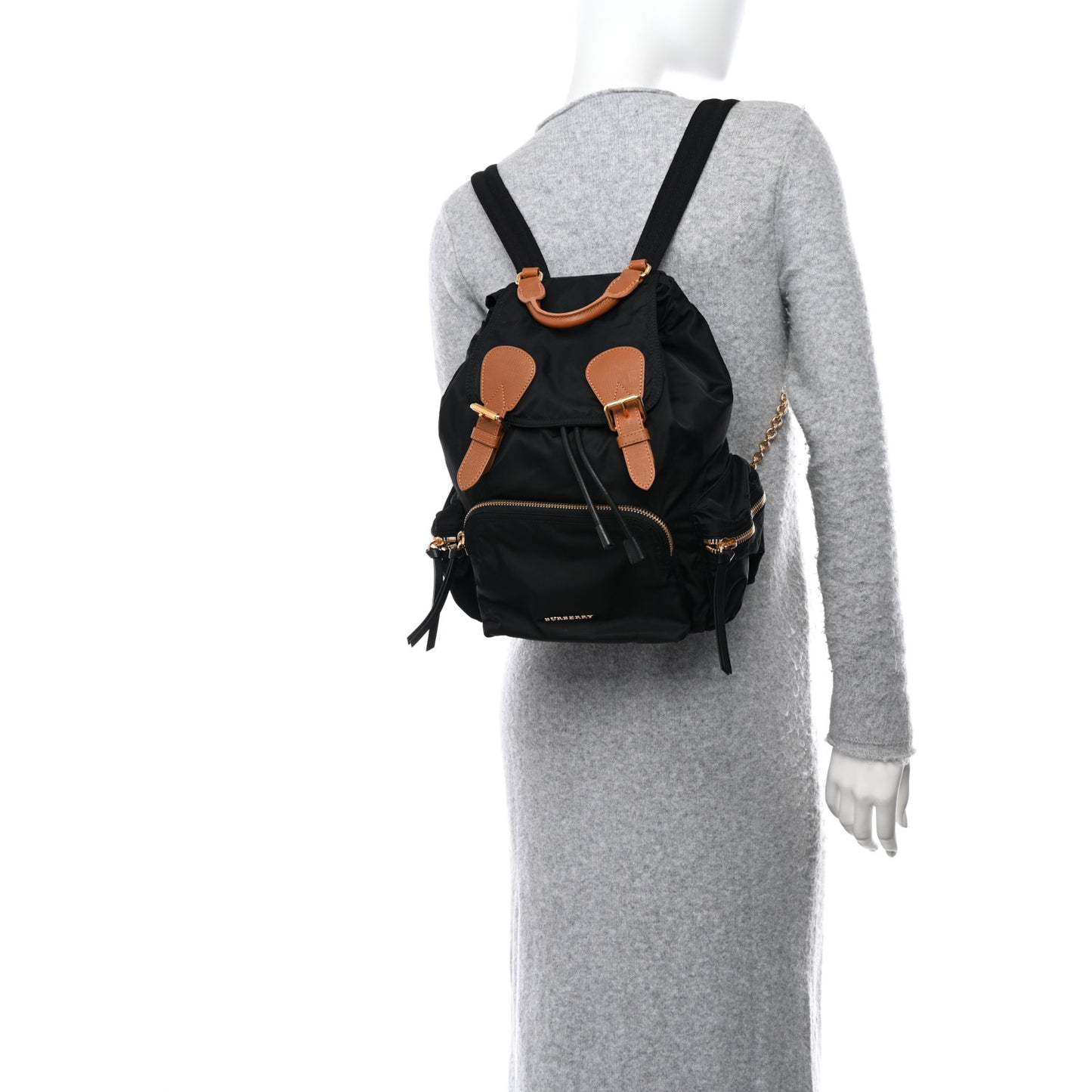 Nylon Small Rucksack Backpack Black