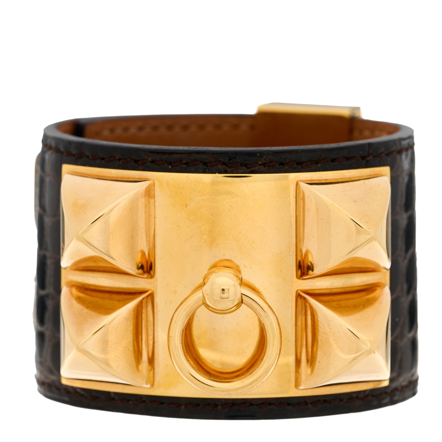 Shiny Alligator Collier de Chien CDC Bracelet XS Havane