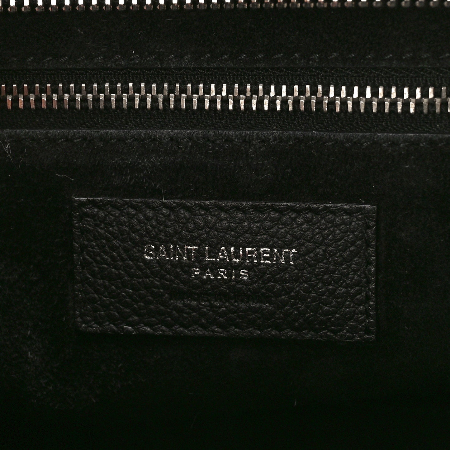 Grained Calfskin Small Cabas Rive Gauche Black