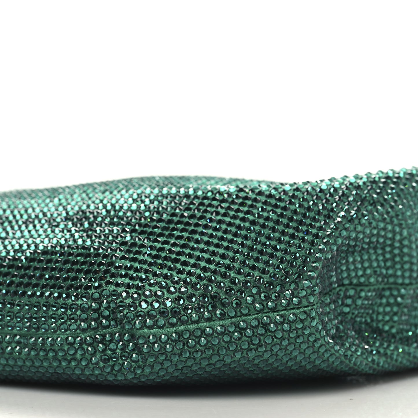 Crystal Embellished Satin Mini Hotfix Jodie Emerald