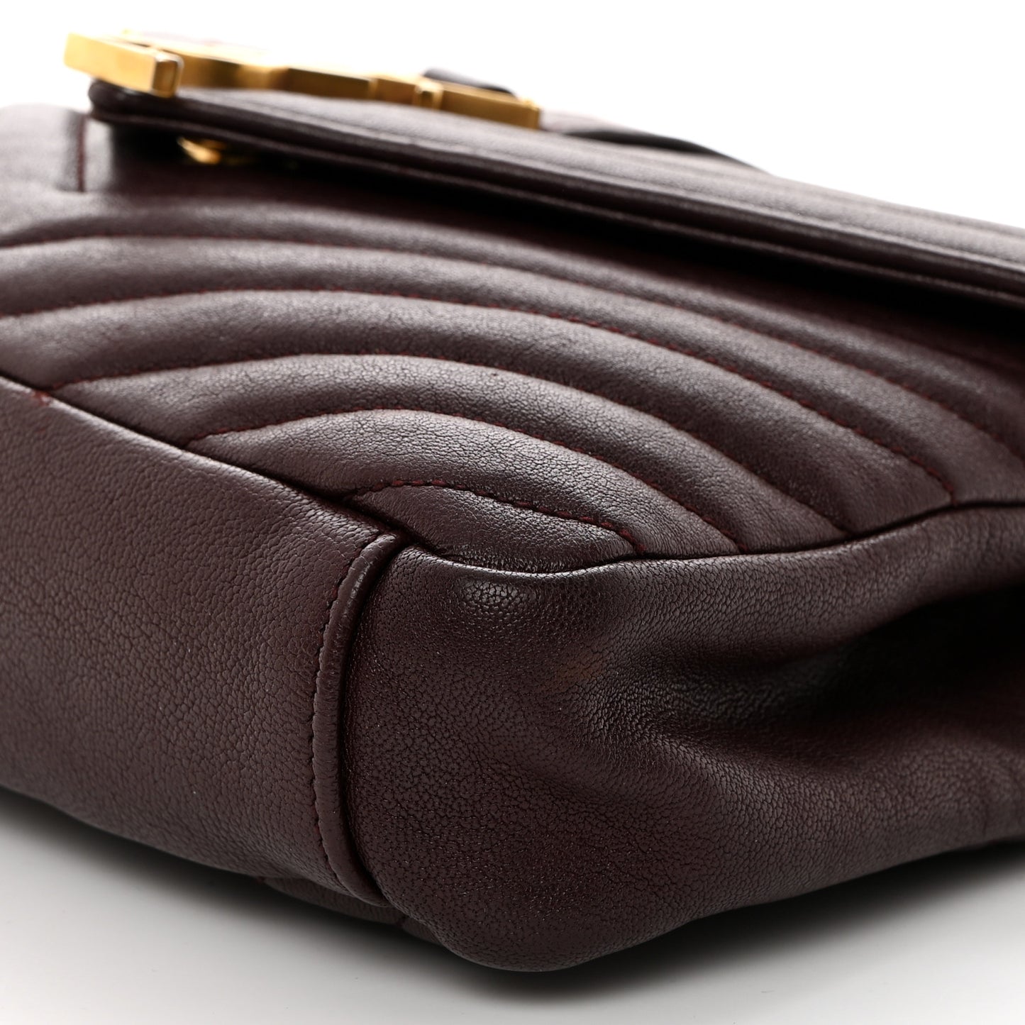 Sheepskin Matelasse Chevron Monogram Medium College Bag Rouge Legion
