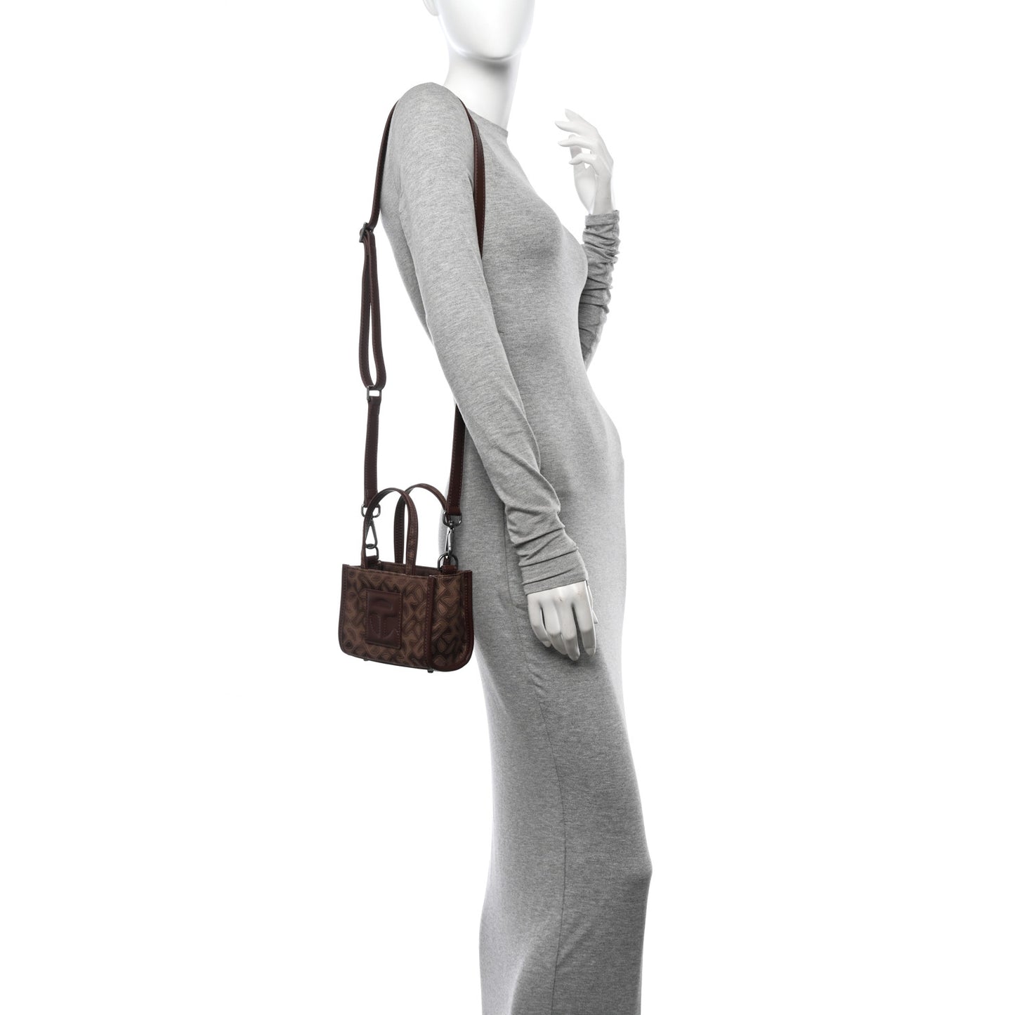 Monogram Jacquard Small Shopping Bag Chocolate