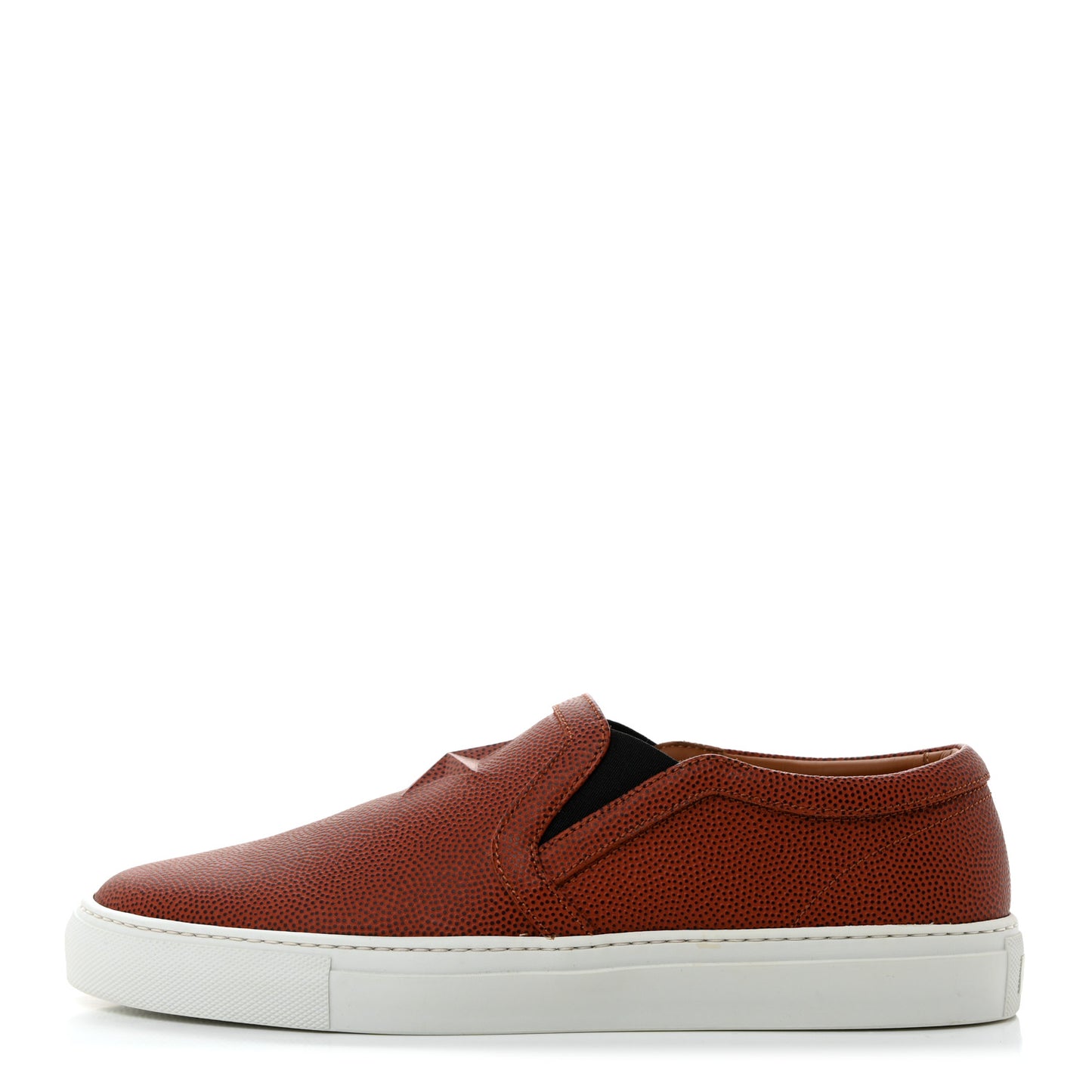 Debossed Calfskin Mens Slip On Basketball Skater Sneakers 41 Brown