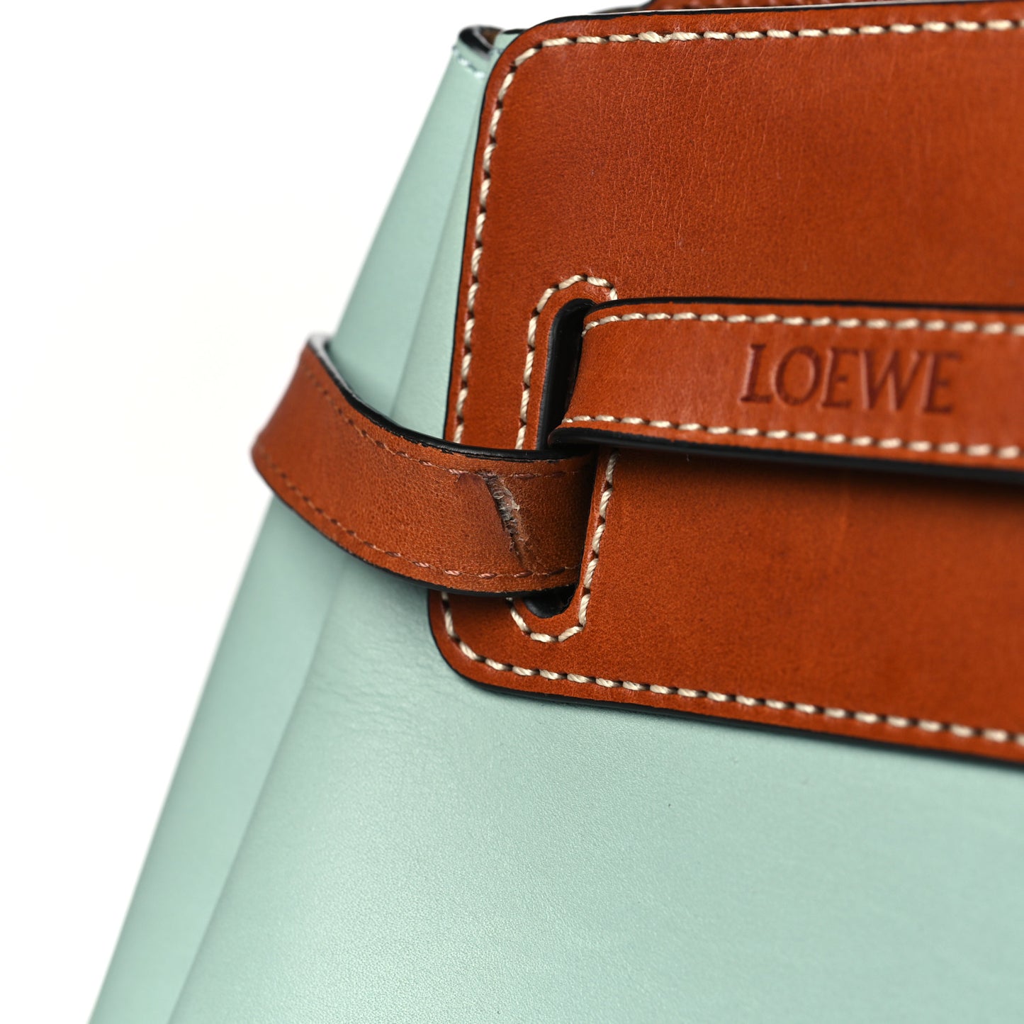 Boxcalf Lazo Tote Blue Tan