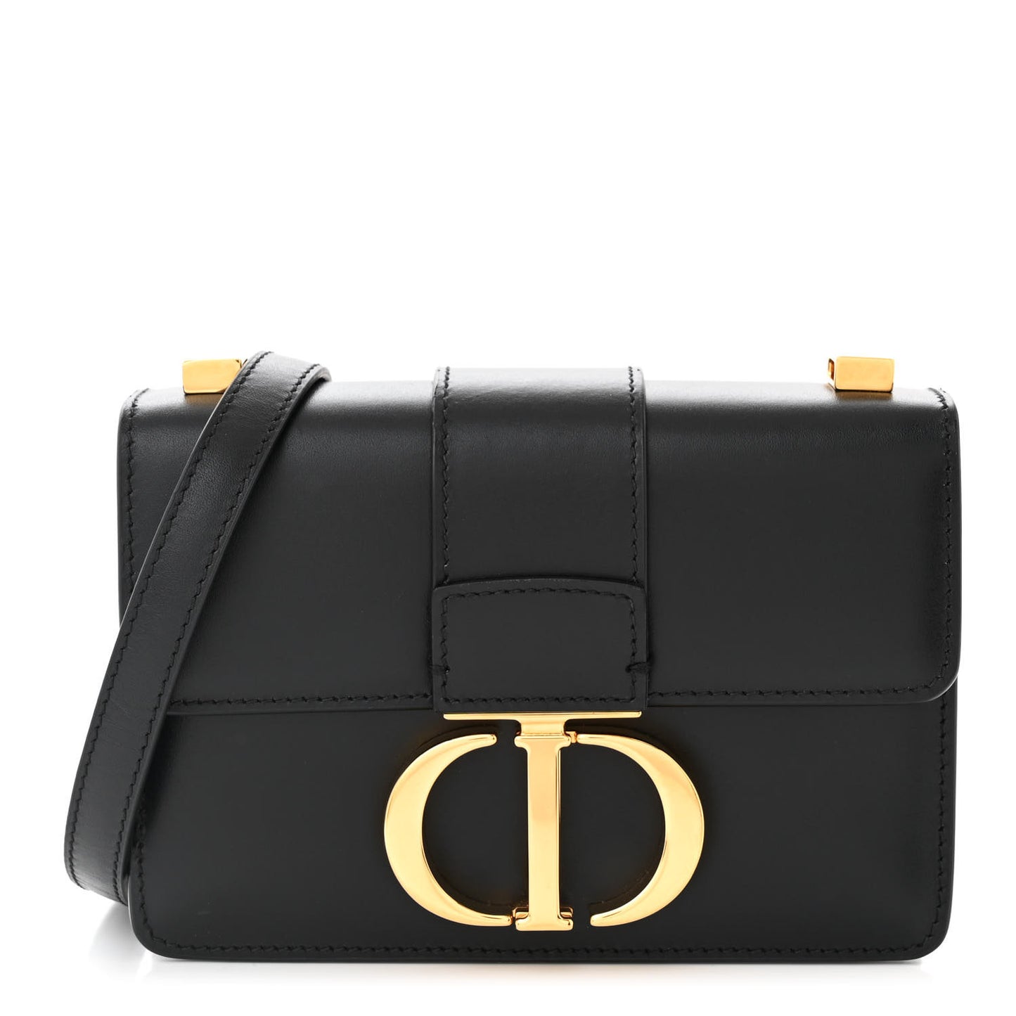 Smooth Calfskin Micro 30 Montaigne Flap Bag Black