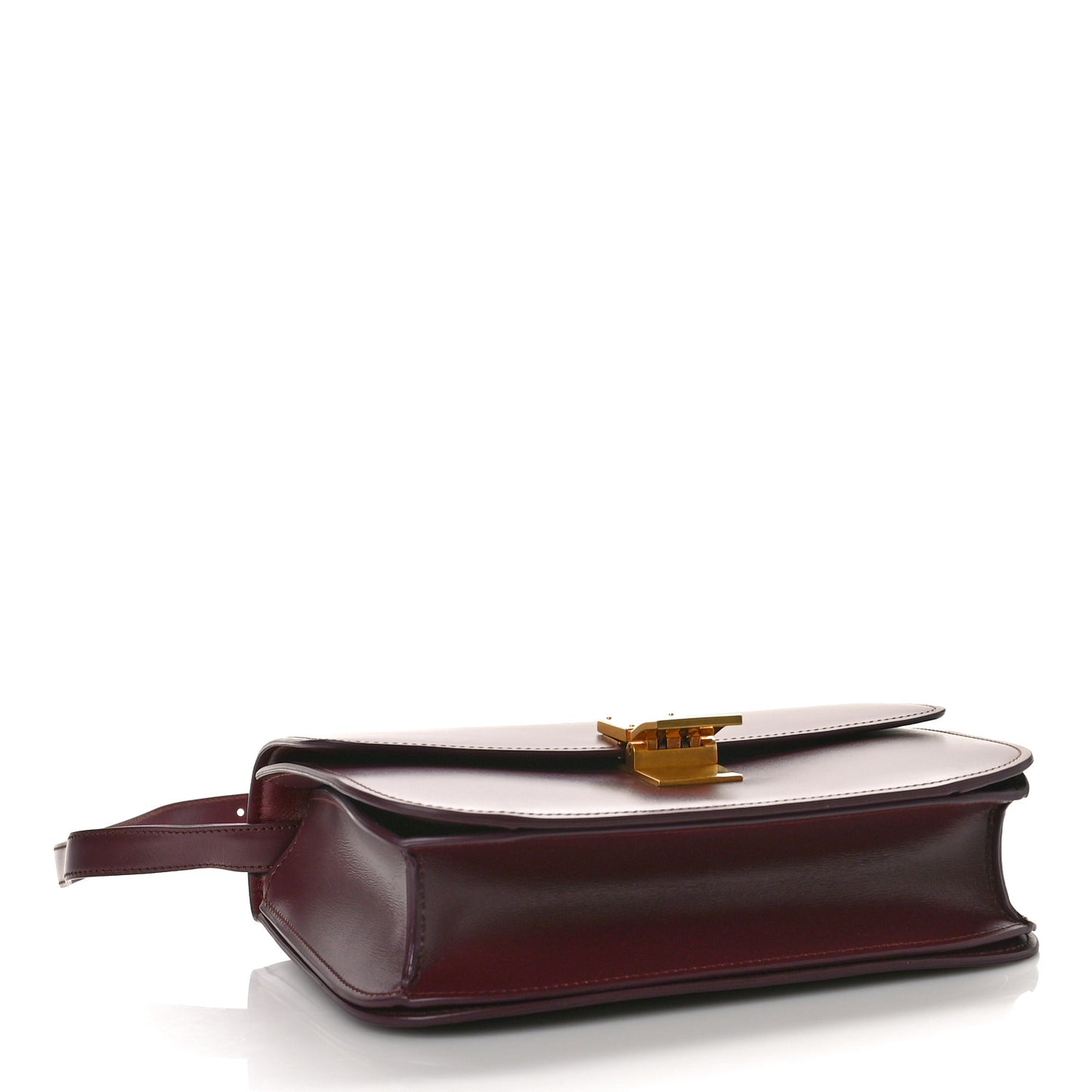 Box Calfskin Medium Classic Box Flap Bag Burgundy