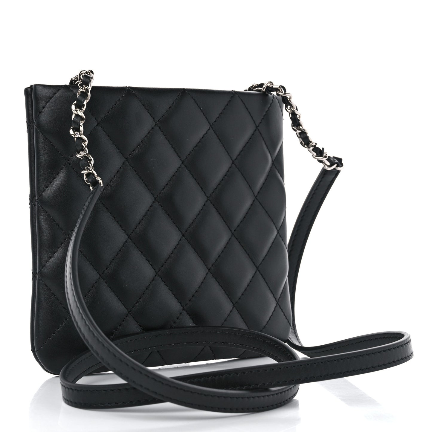 Lambskin Quilted Crossbody Bag Black