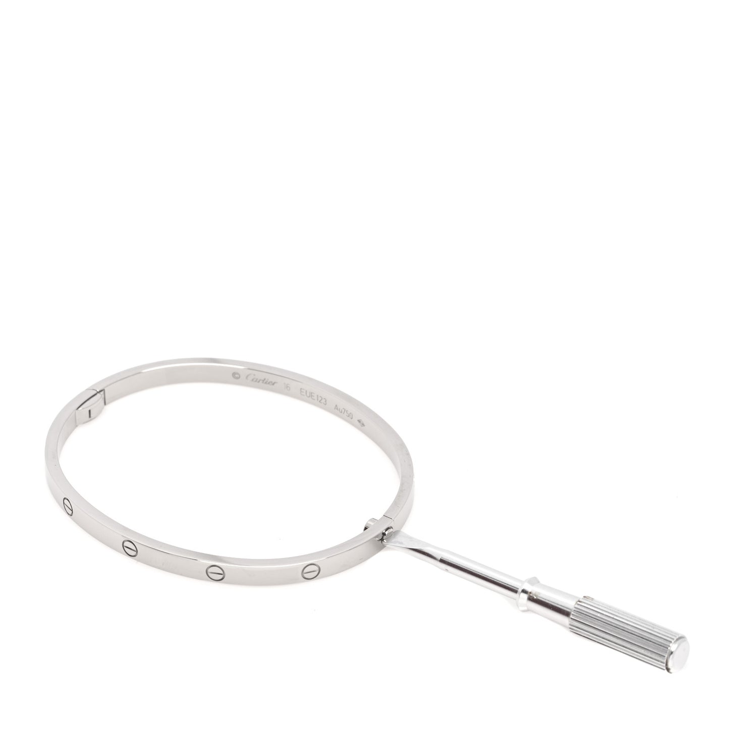 18K White Gold Small LOVE Bracelet 16