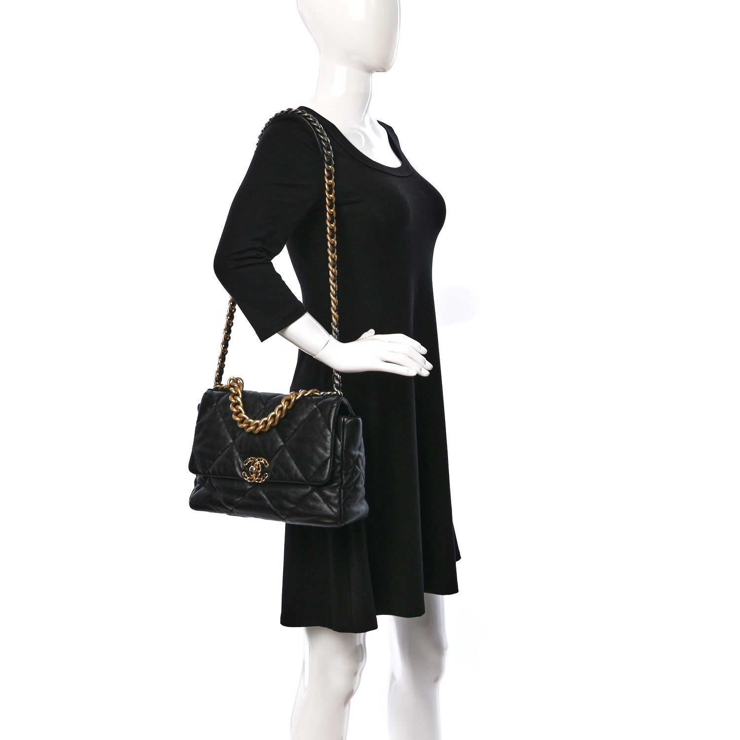 Chanel Lambskin Quilted Large Chanel 19 Flap Black 2 of 10