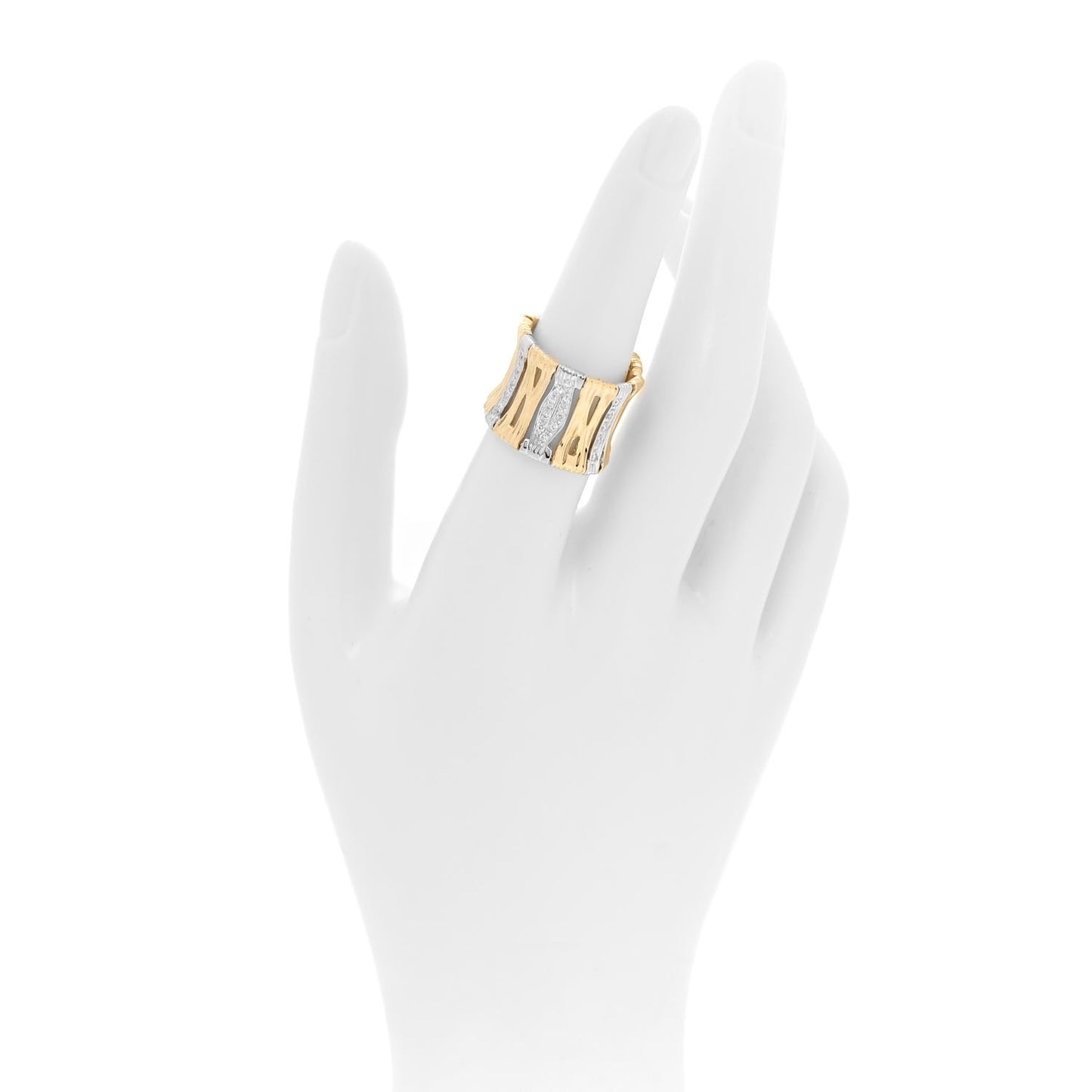 18K Yellow Gold Diamond Elefantino Ring 53 6.5