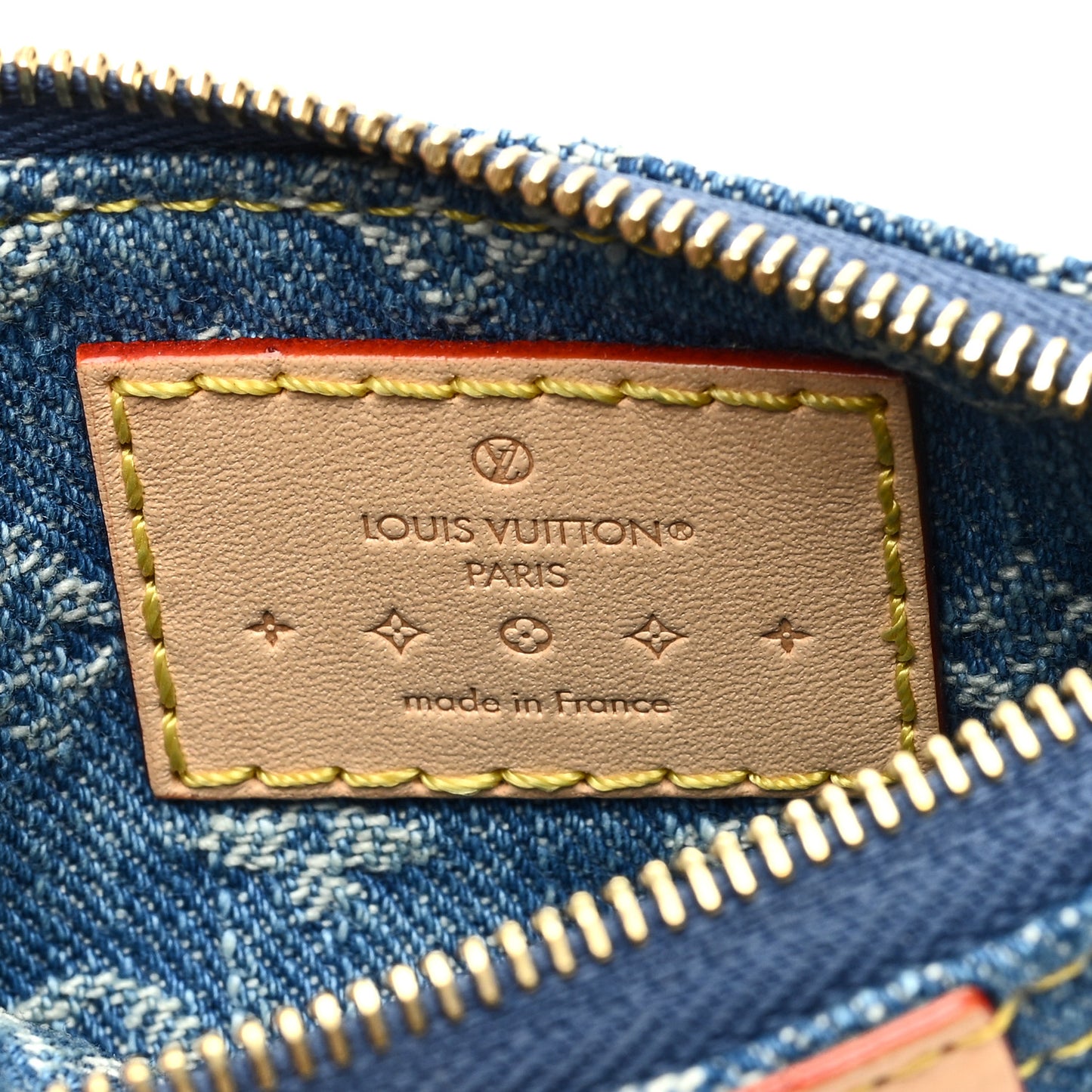 Monogram Denim Key Pouch Denim Blue