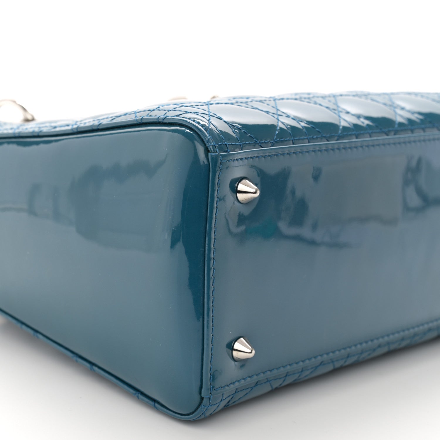 Christian Dior Patent Cannage Medium Lady Dior Blue 9 of 10