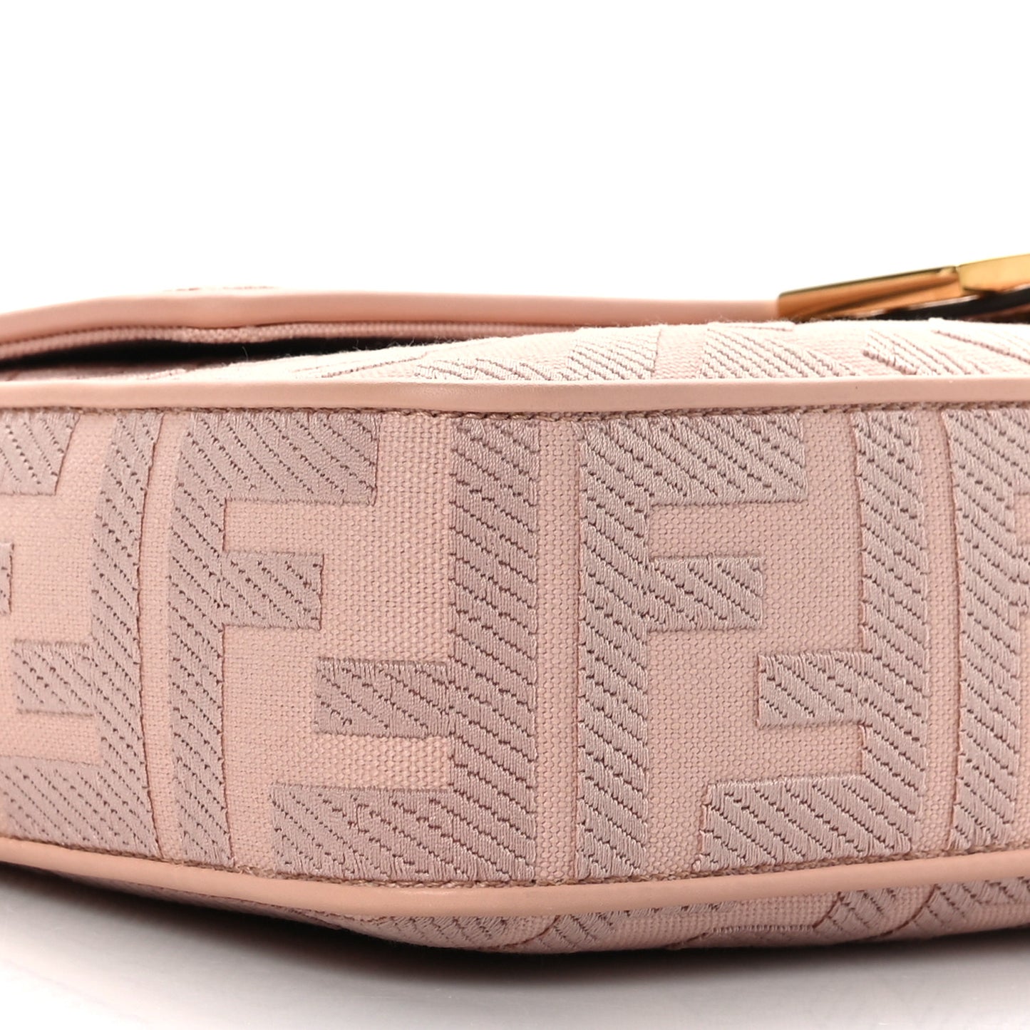 Canvas Vitello King Extra Strap FF Embroidered Baguette Baby Pink