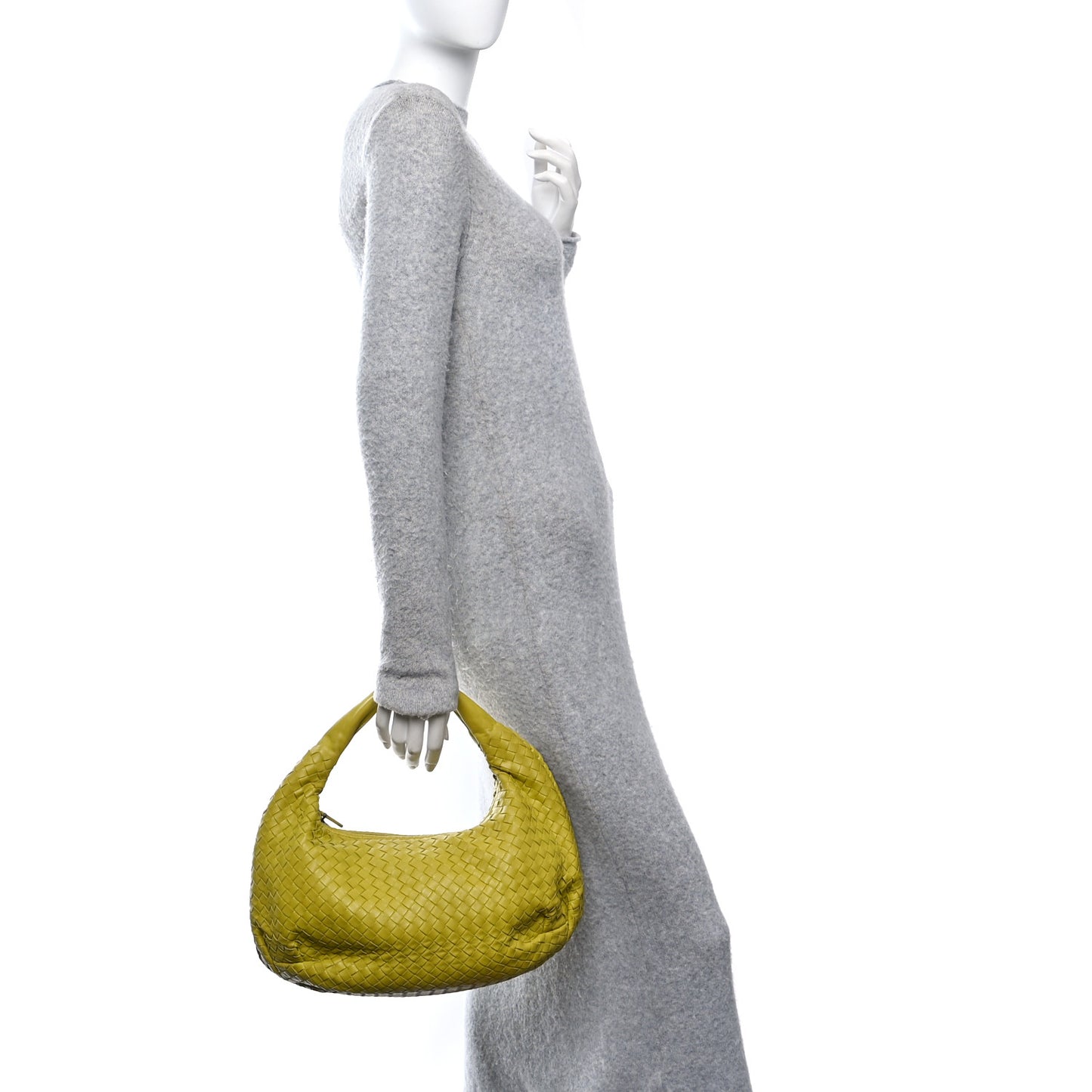 Nappa Intrecciato Medium Belly Veneta Hobo Chartreuse