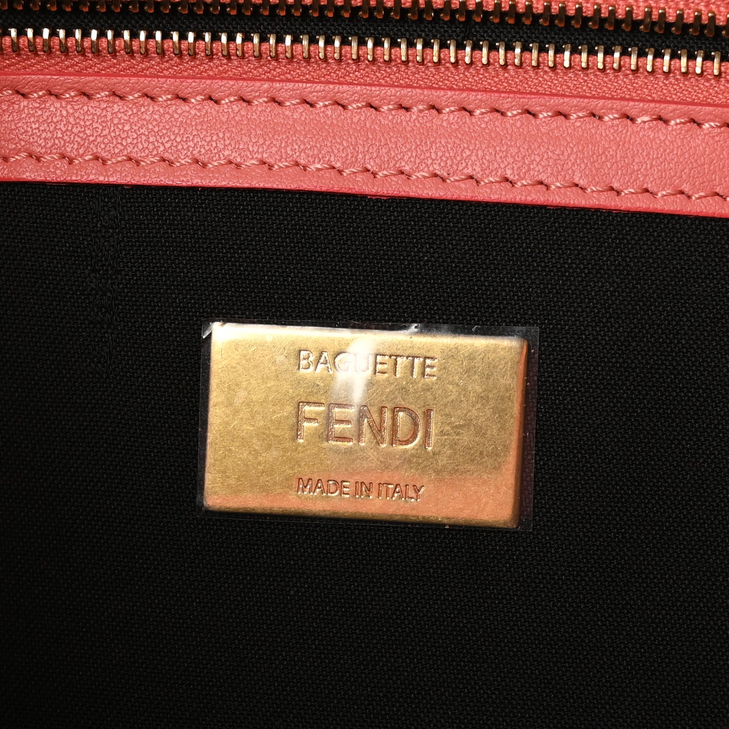 Nappa FF 1974 Embossed Baguette Rosa Pesca