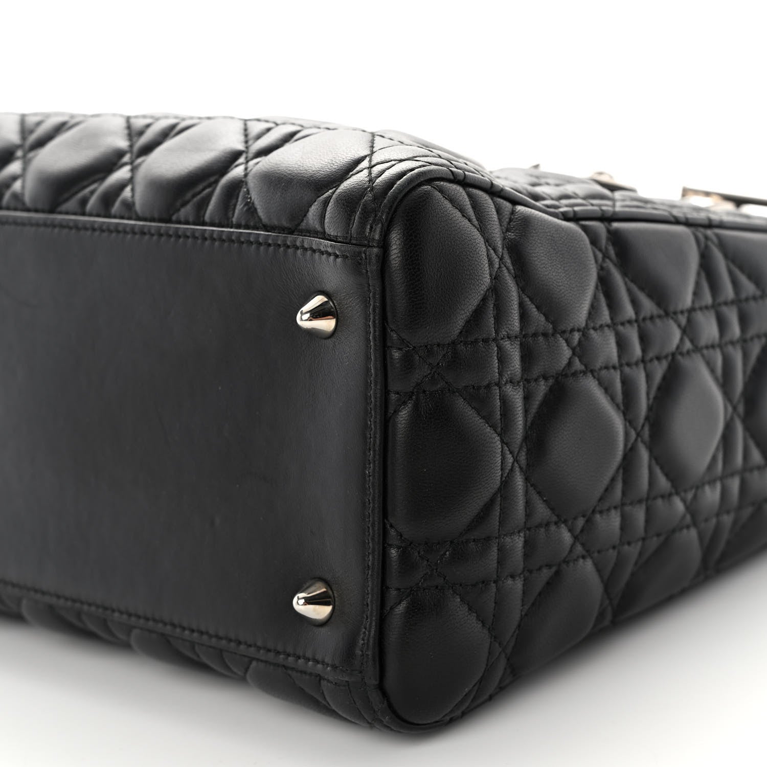 Christian Dior Lambskin Cannage Medium Lady Dior Black 9 of 10