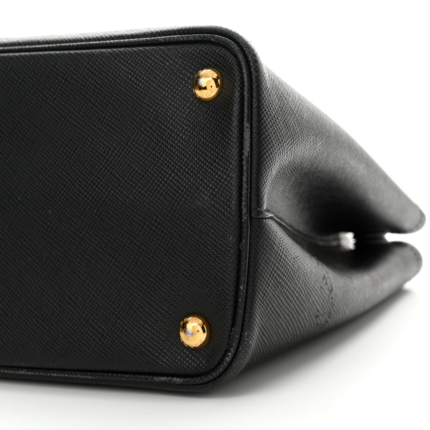 Saffiano Cuir Small Double Bag Black Fuoco