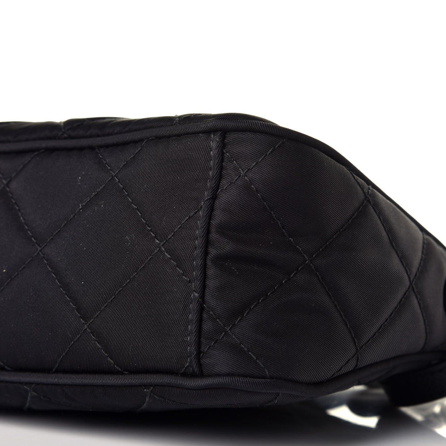 Nylon Tessuto Impuntu Quilted Crossbody Bag Black