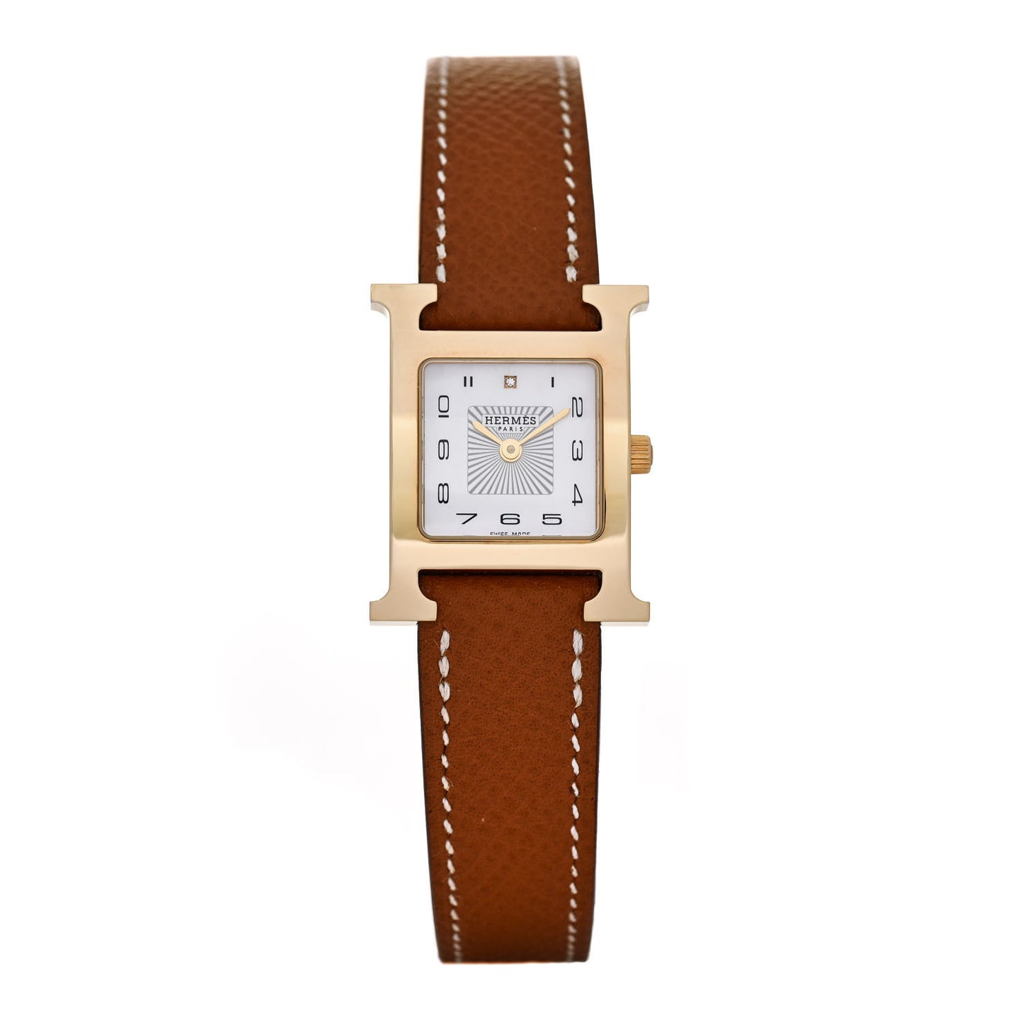Stainless Steel Epsom 21mm Heure H Hour Quartz Watch Gold