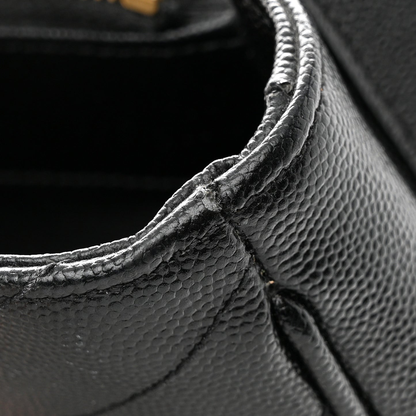 Grain De Poudre Matelasse Chevron Monogram Shopping Bag Black