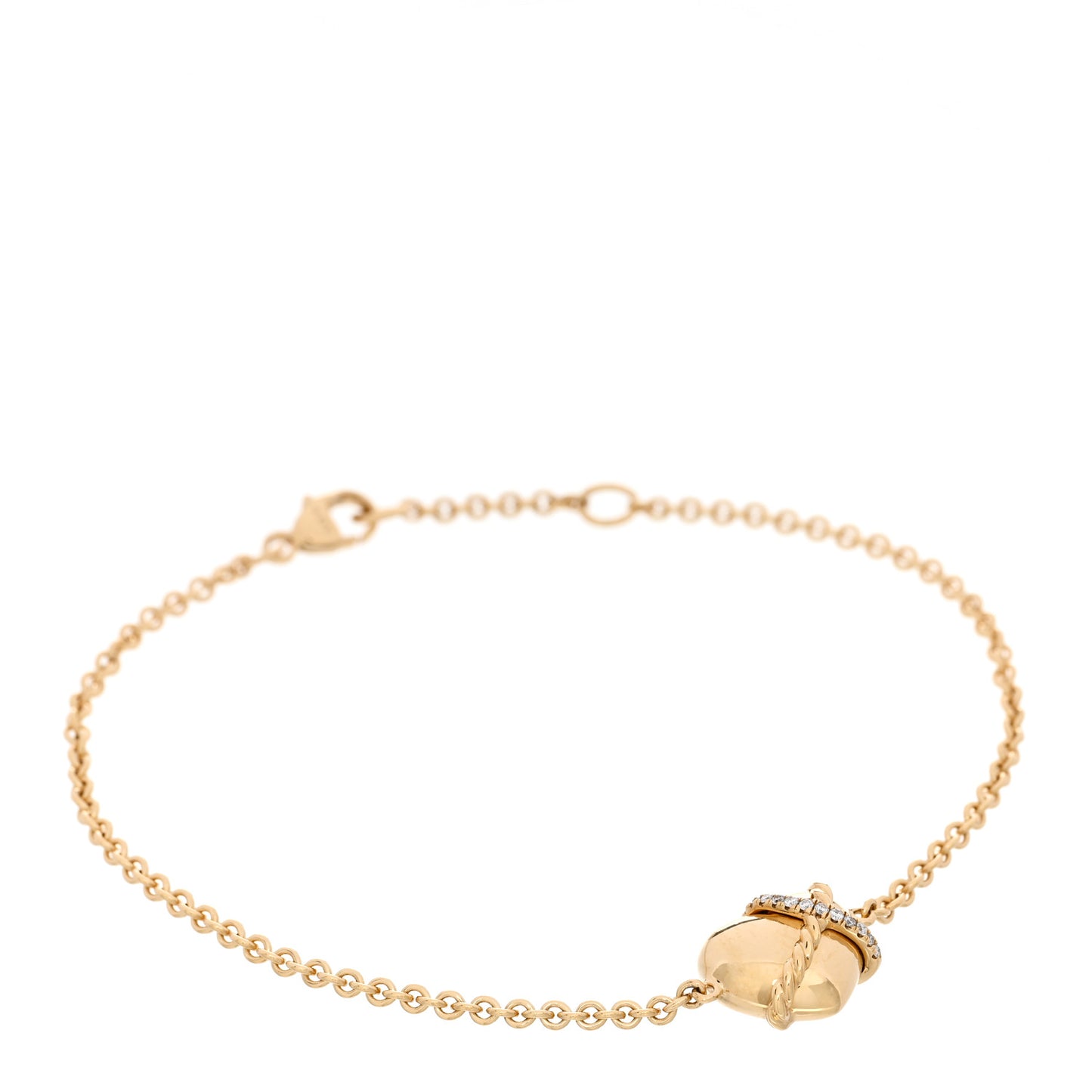 18K Yellow Gold Diamond Le Petite Coeur Sculpted Heart Chain Bracelet