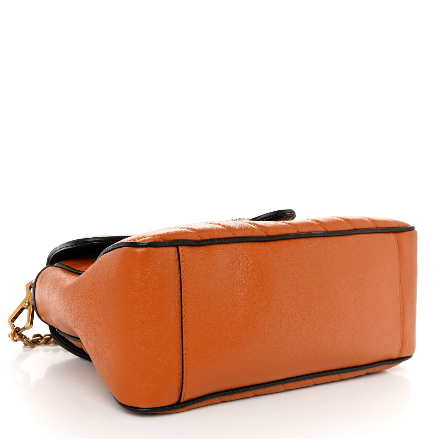 Gucci Azalea Calfskin Matelasse Diagonal Small Torchon GG Marmont Top Handle Shoulder Bag Cognac Black 4 of 10