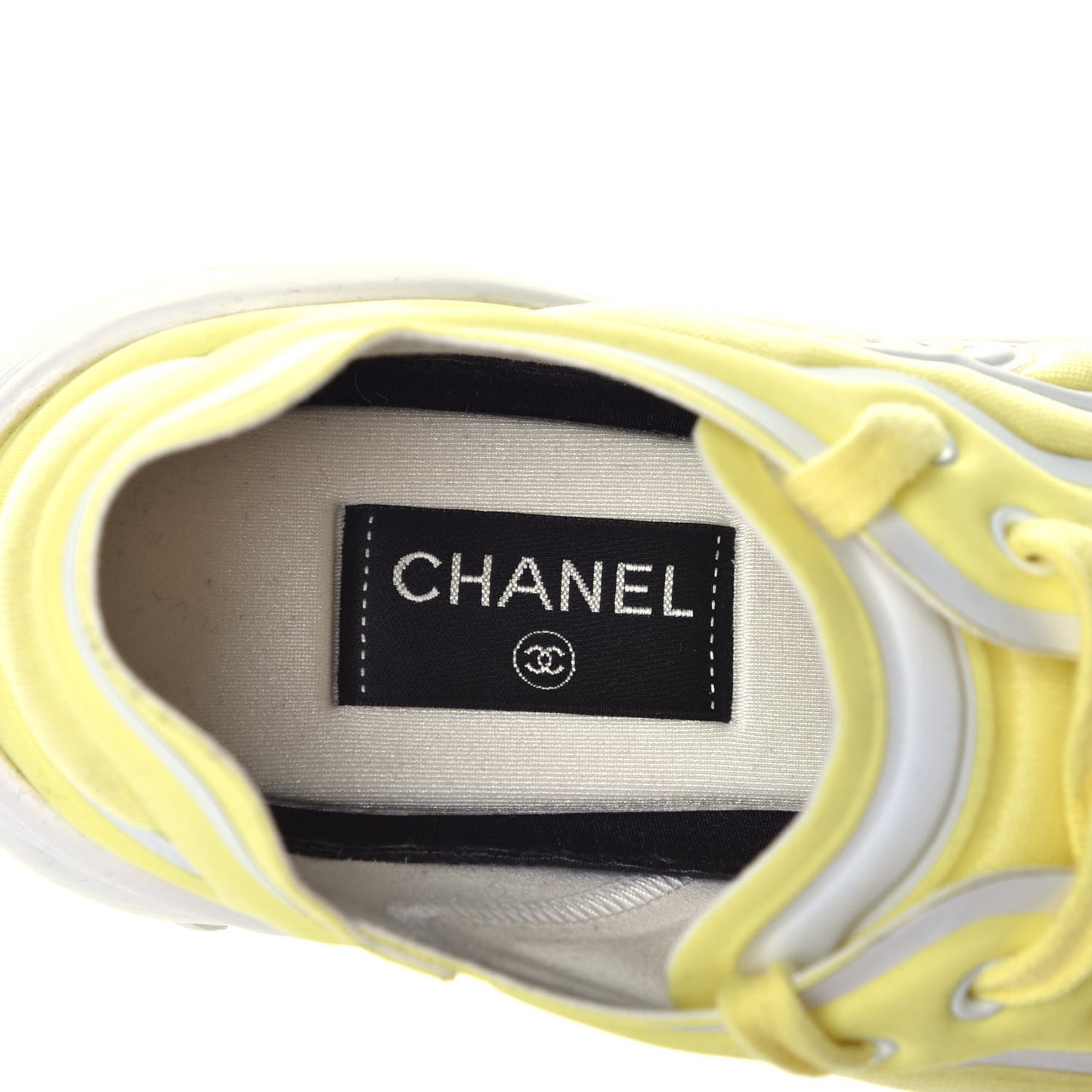 Calfskin Mesh Lycra Logo Sneakers 42 Yellow