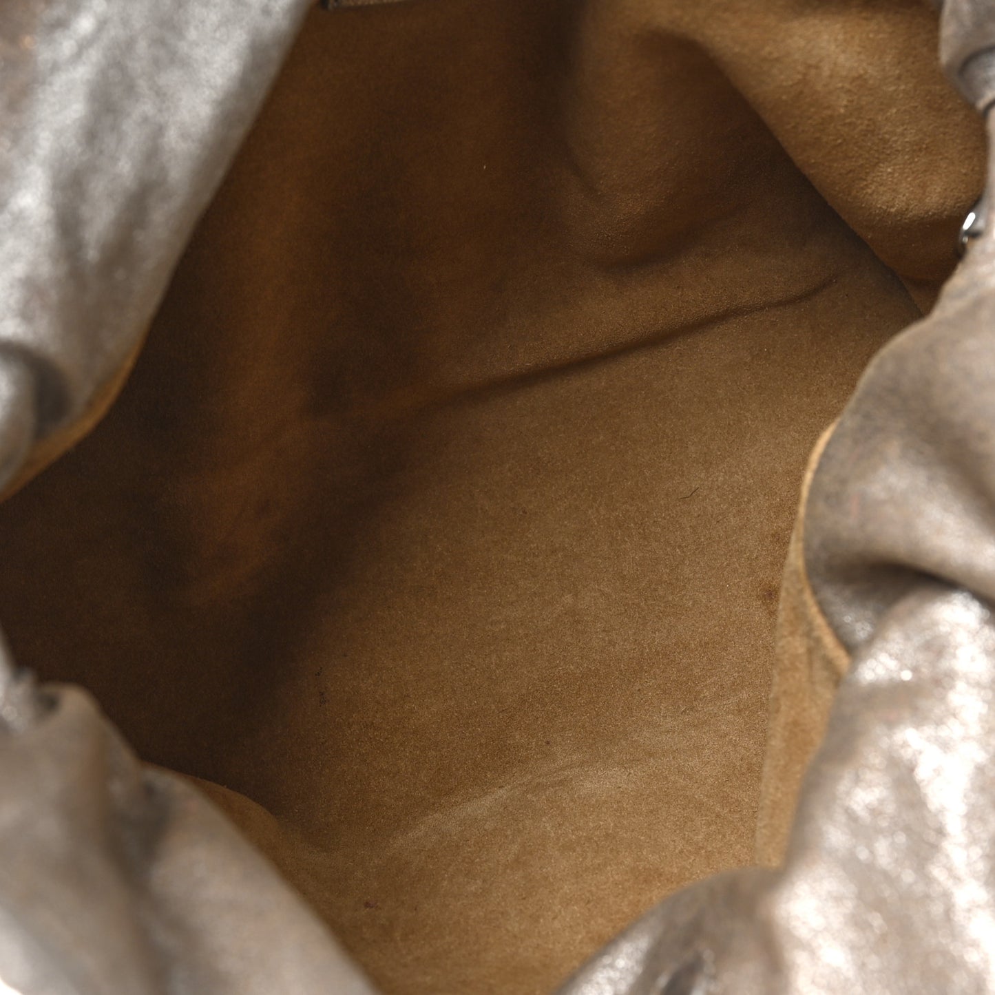 Distressed Metallic Lambskin Medium Flamenco Knot Bag Silver