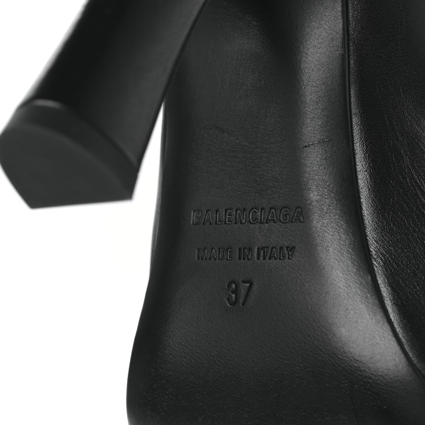 Shiny Super Soft Calfskin Falkon 105mm Knee High Boots 37 Black