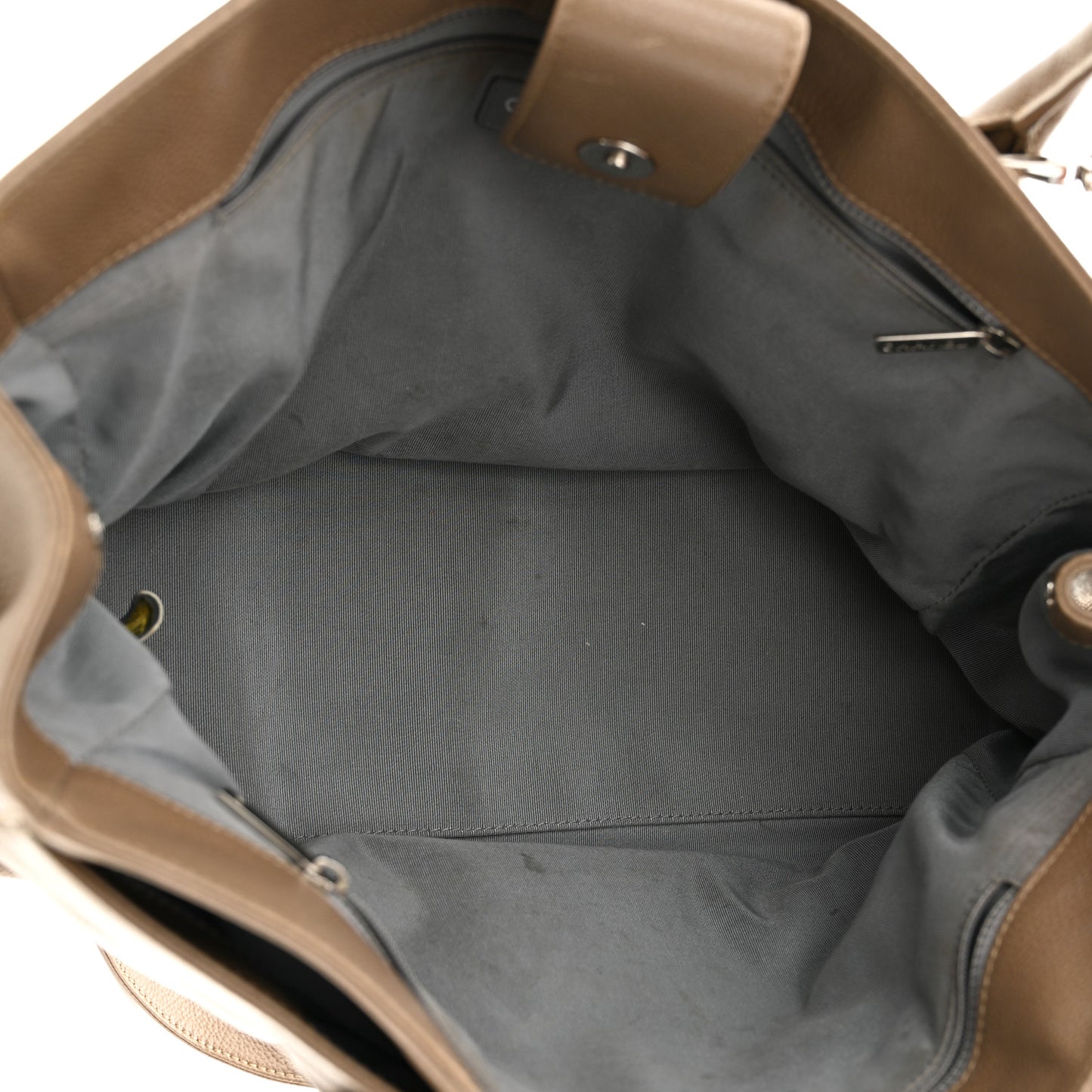 Calfskin Cerf Executive Shopper Tote Light Brown