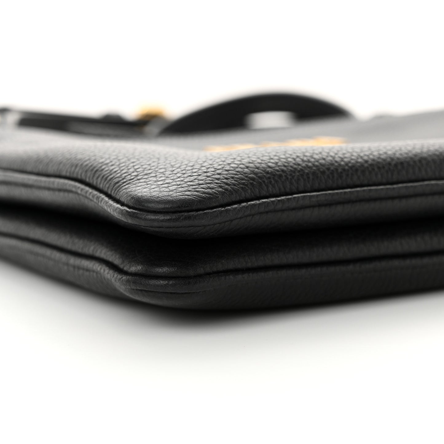 Vitello Phenix Double Zip Crossbody Bag Black