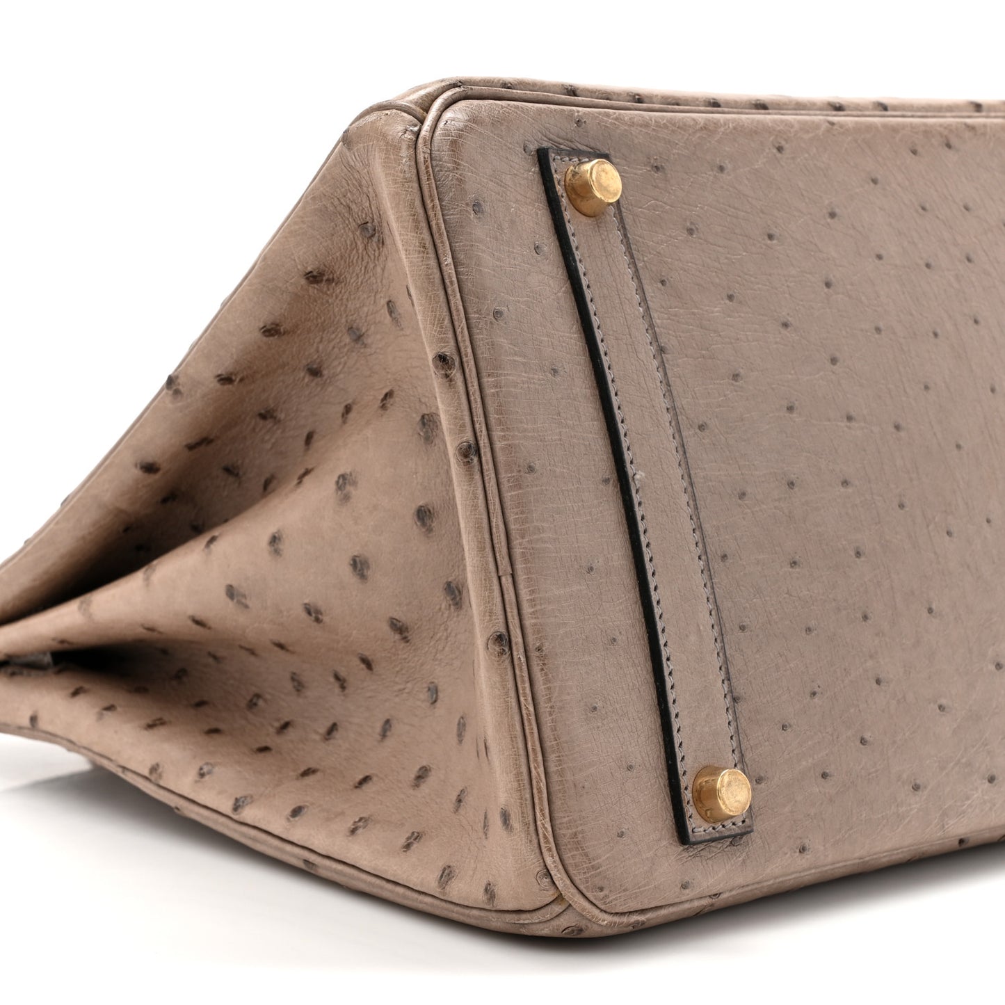 Ostrich Birkin 35 Gris Tourterelle