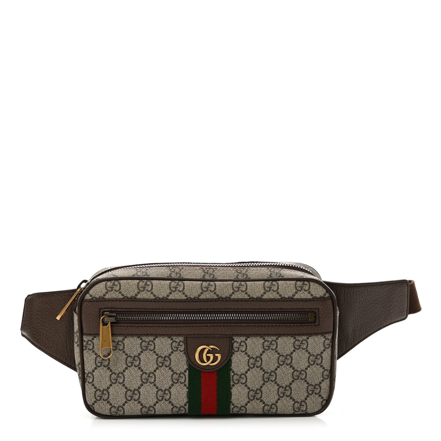Soft GG Supreme Monogram Medium Ophidia Belt Bag Dark Brown