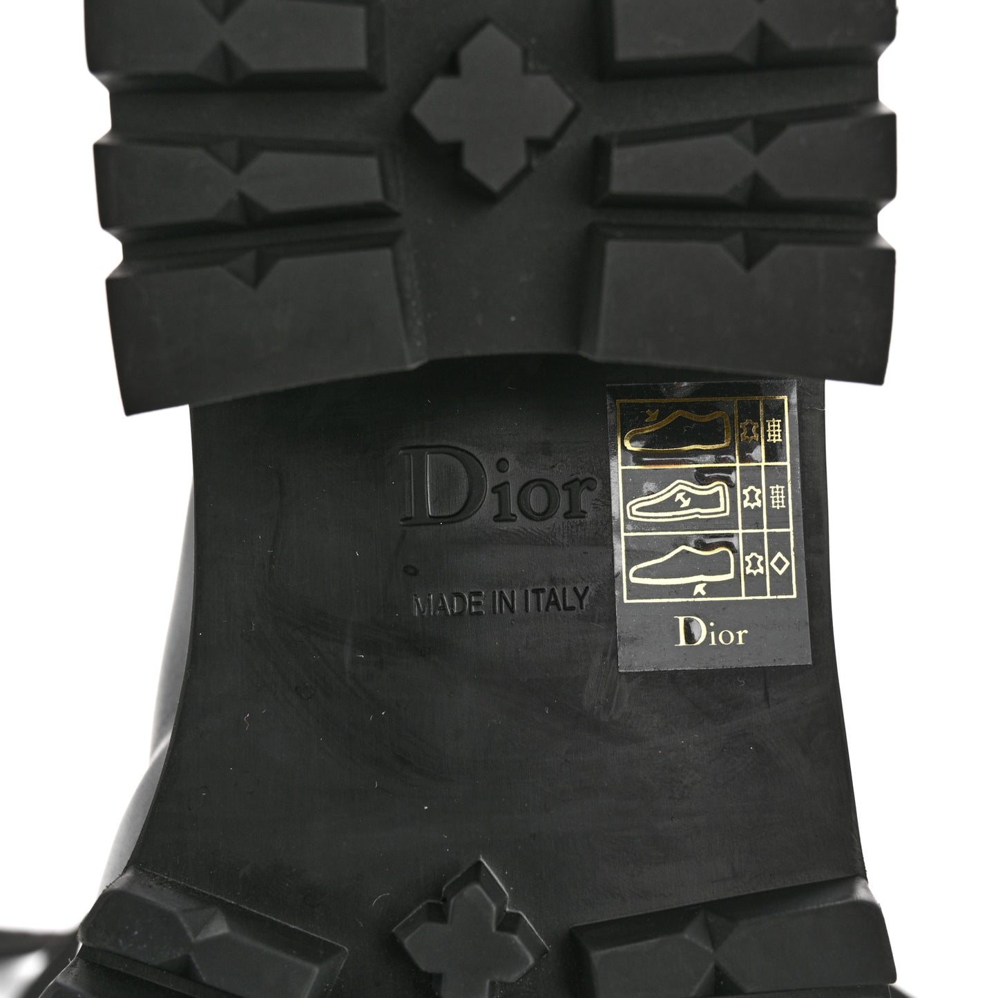 Calfskin Knit Fabric Diorland Combat Boots 38 Black White