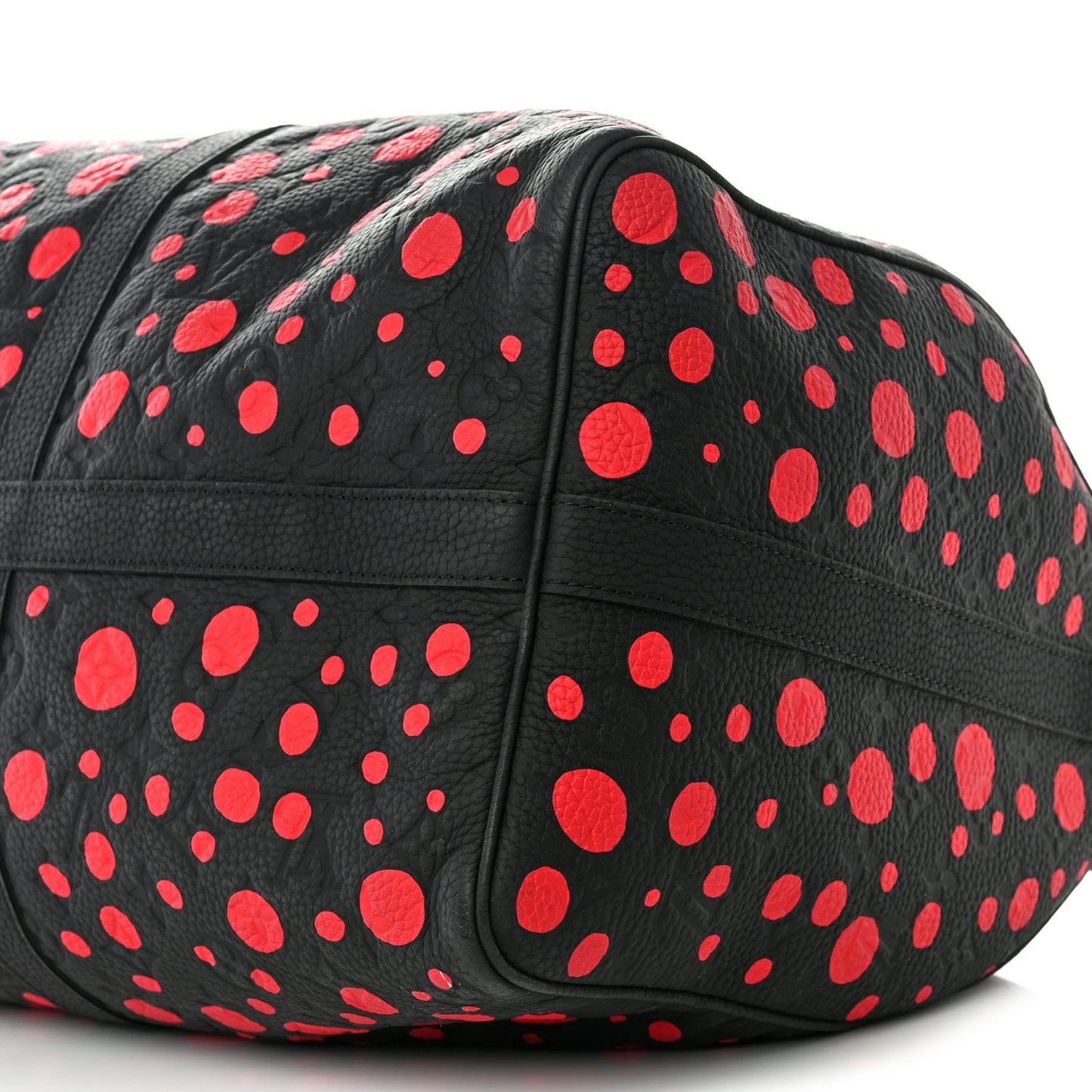 LV X YK Taurillon Monogram Keepall Bandouliere 50 Black Red