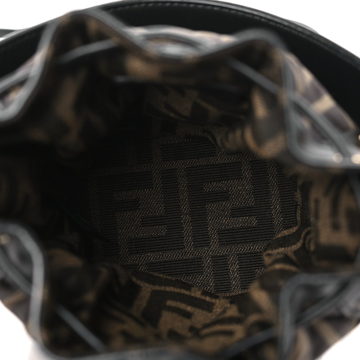 Silk Vitello King FF 1974 Quilted Mini Mon Tresor Bucket Bag Tobacco Moro