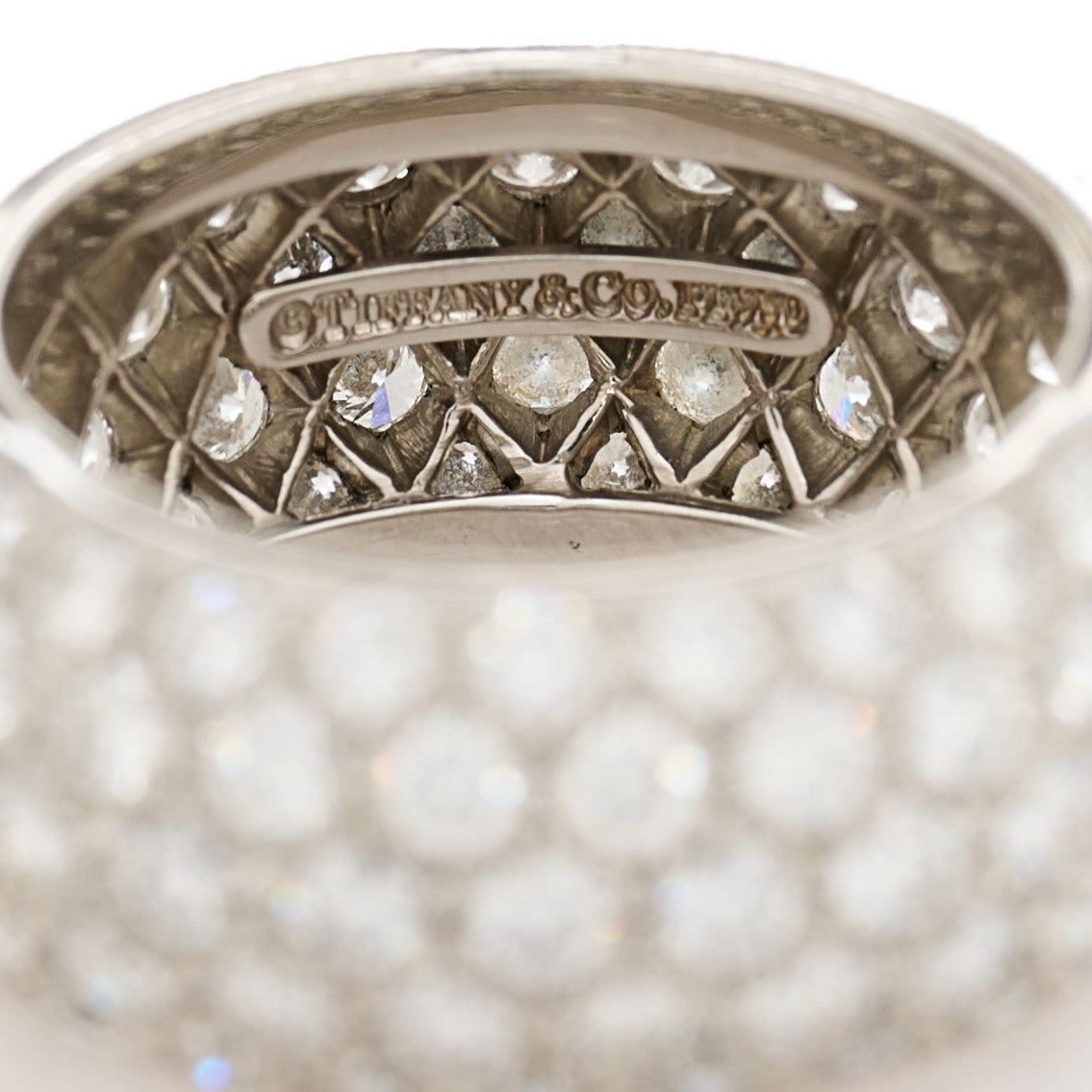 Platinum Diamond Wide Soleste Band Ring 45 3.5