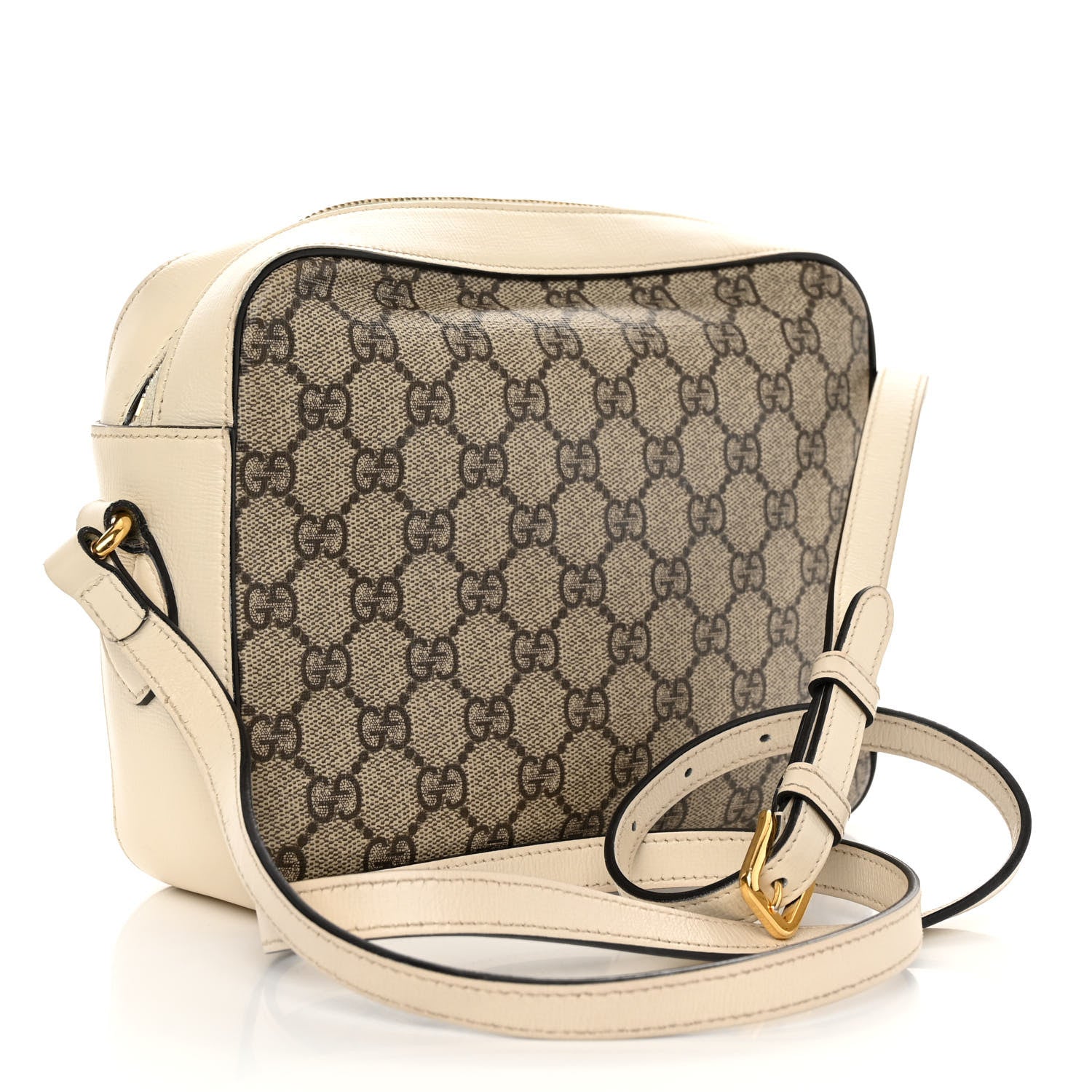 Gucci GG Supreme Monogram Small Horsebit 1955 Shoulder Bag Beige Mystic White 3 of 12